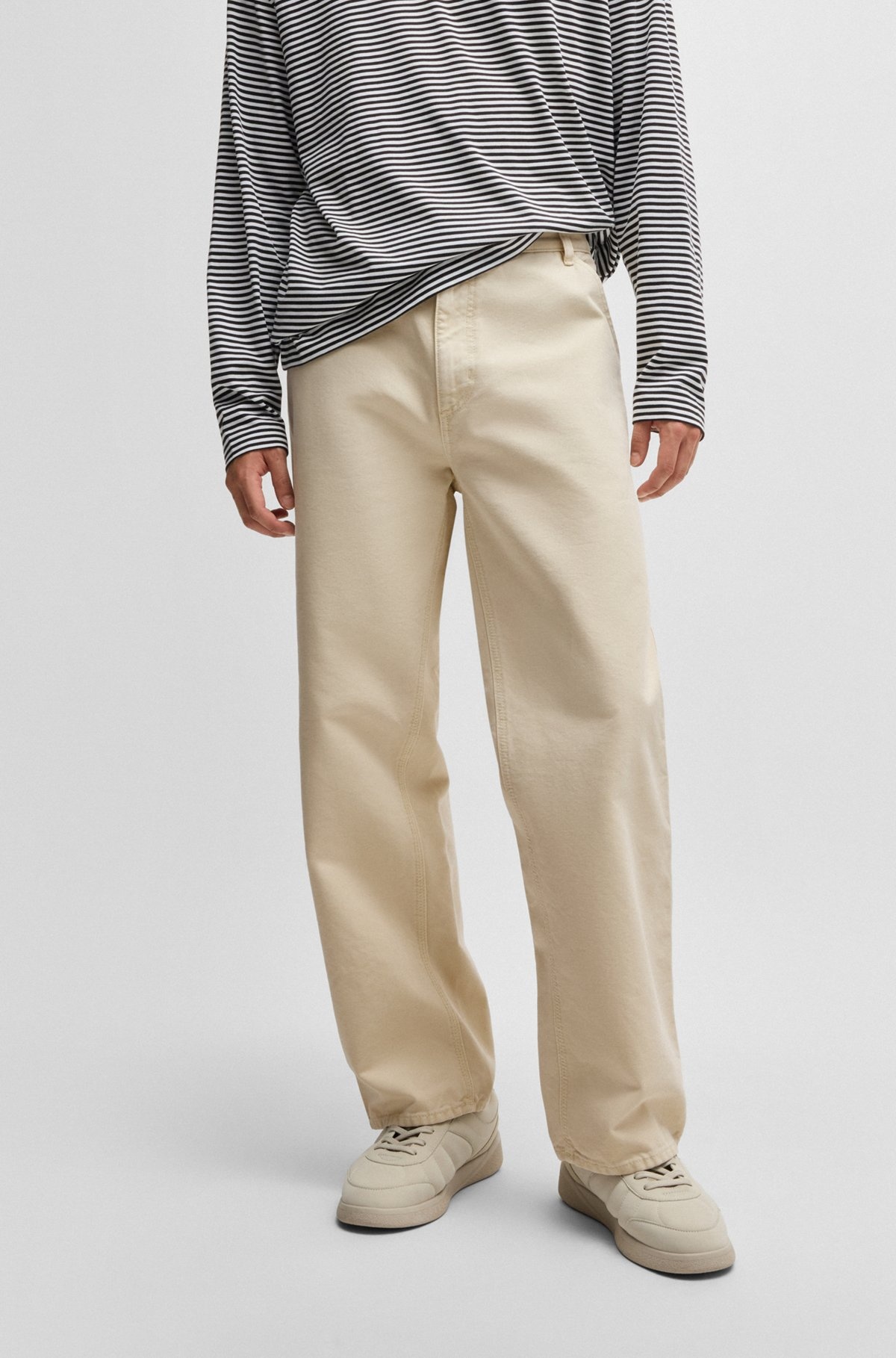 BAGGY-FIT TROUSERS IN COTTON CANVAS - 2