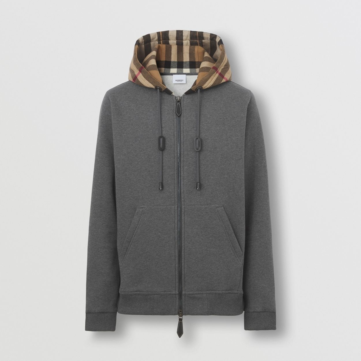 Check Hood Cotton Blend Hooded Top - 1