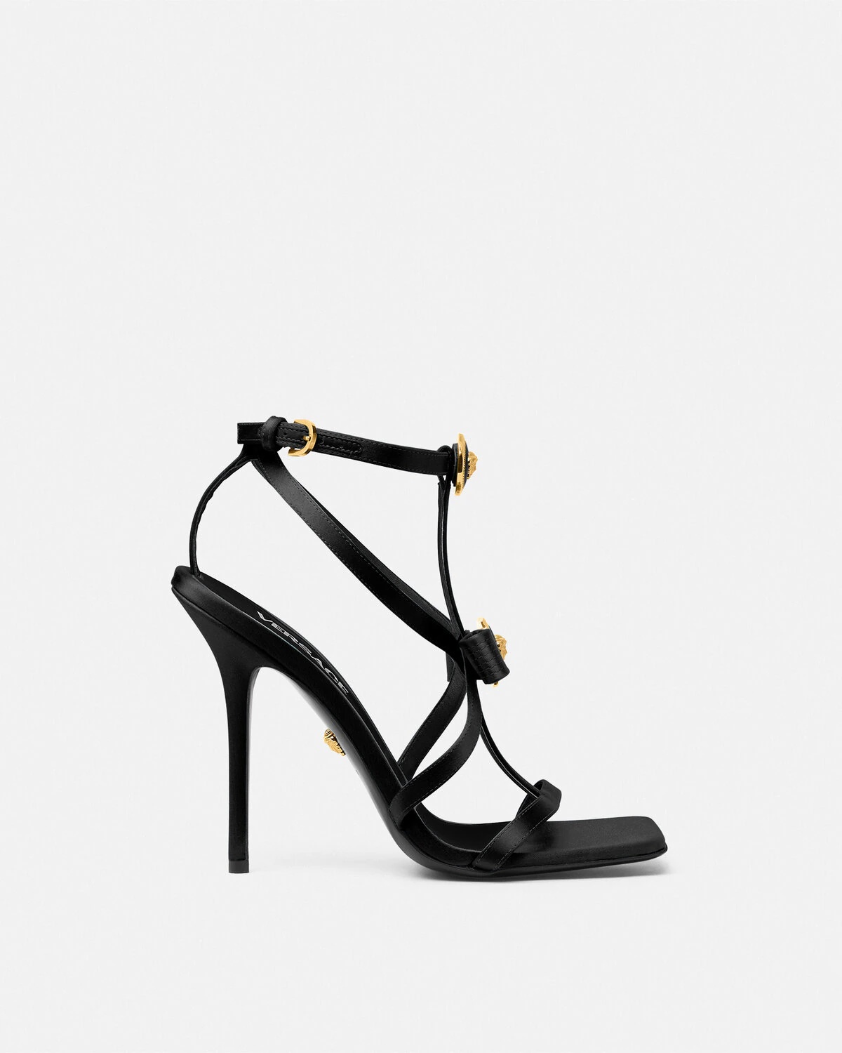 Gianni Ribbon Satin Cage Sandals 110 mm - 1
