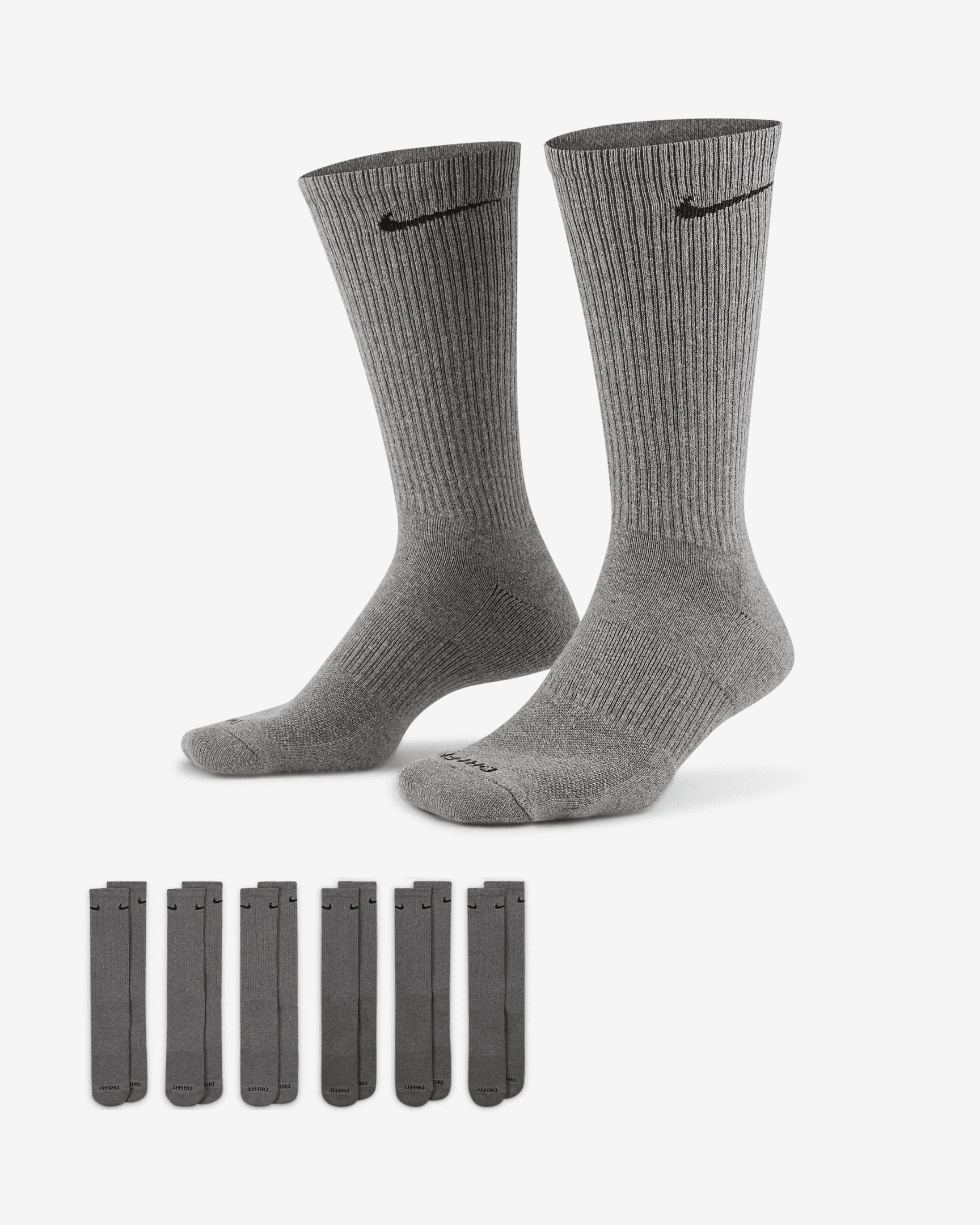 Nike Everyday Plus Cushioned Training Crew Socks (6 Pairs) - 1