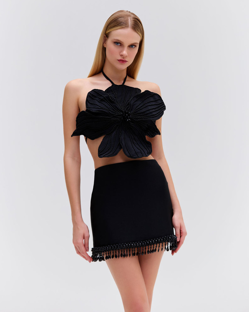 Hand-Beaded Mini Skirt (EXCLUSIVE) 1