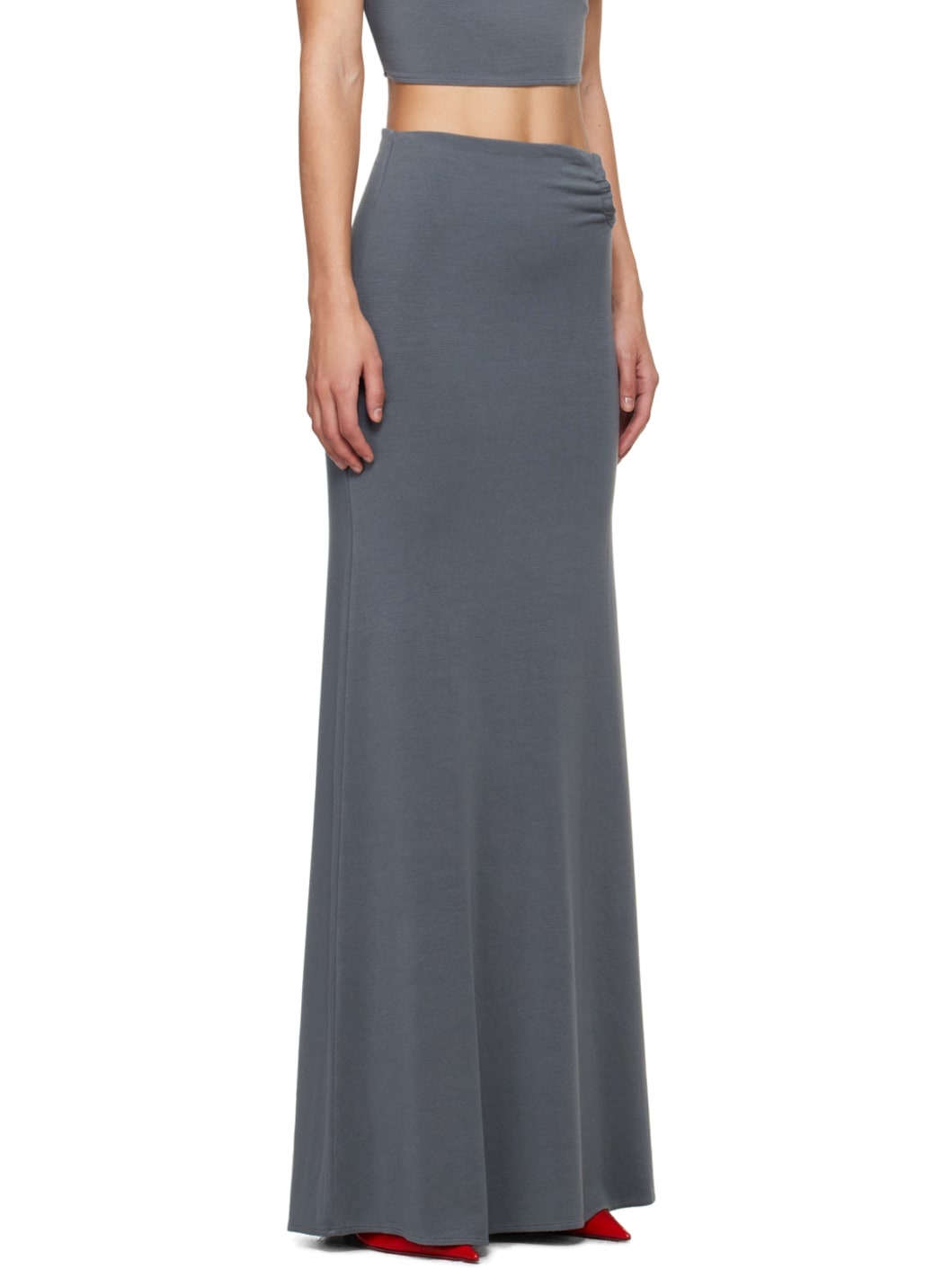 Gray O-ring Maxi Skirt - 2