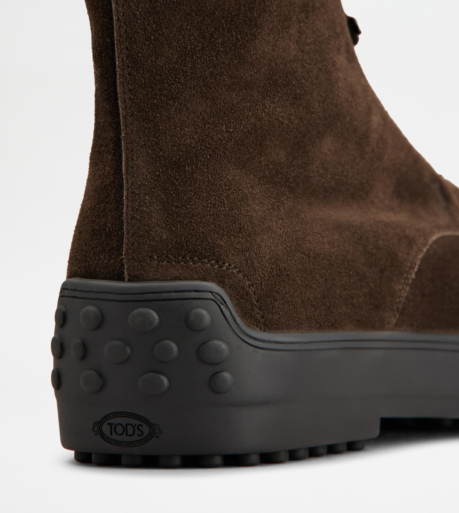 WINTER GOMMINO ANKLE BOOTS IN SUEDE - BROWN - 5