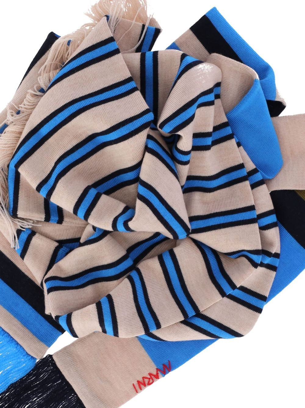 striped fringed scarf - 2