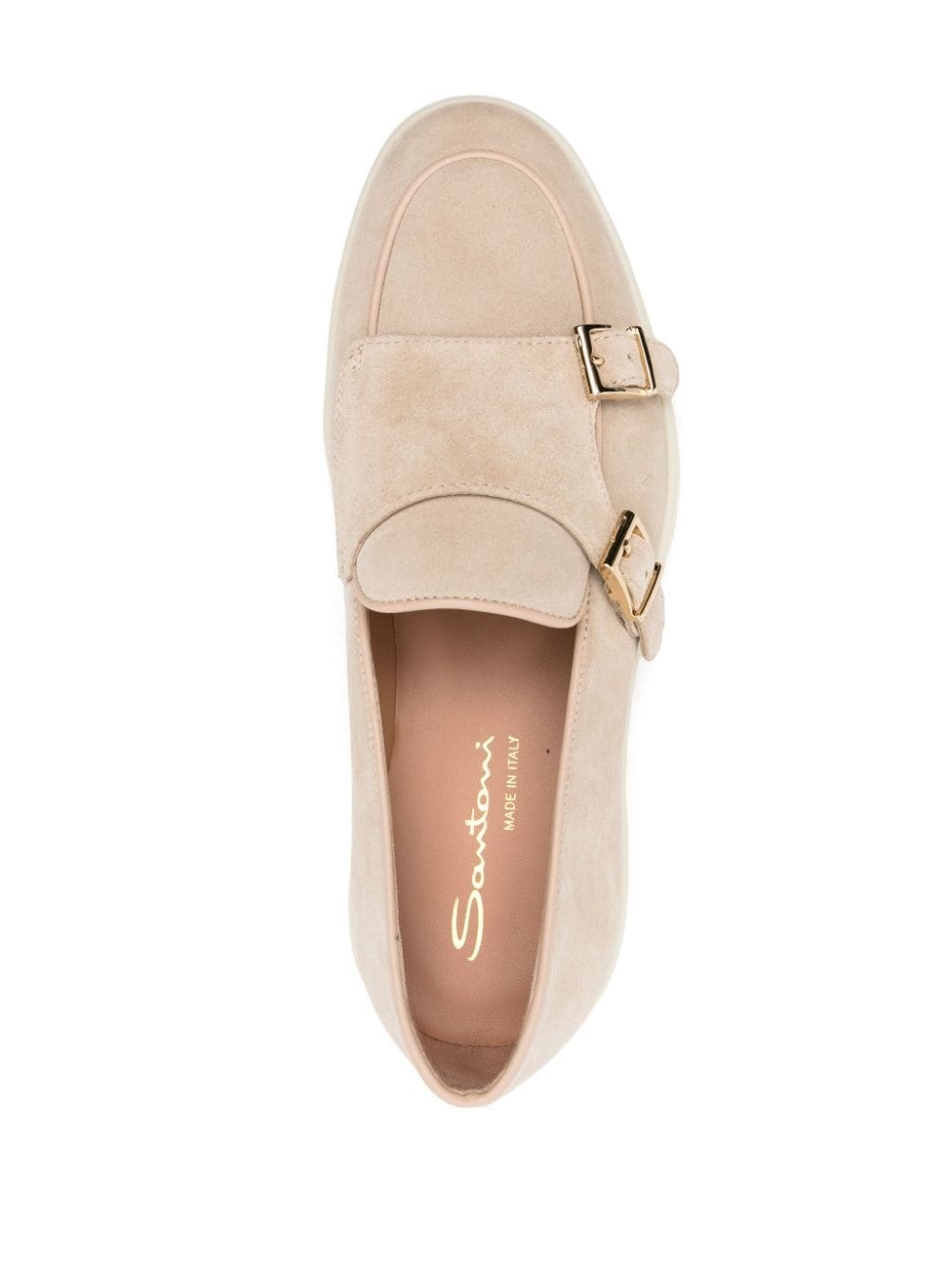 double-buckle suede loafers - 4