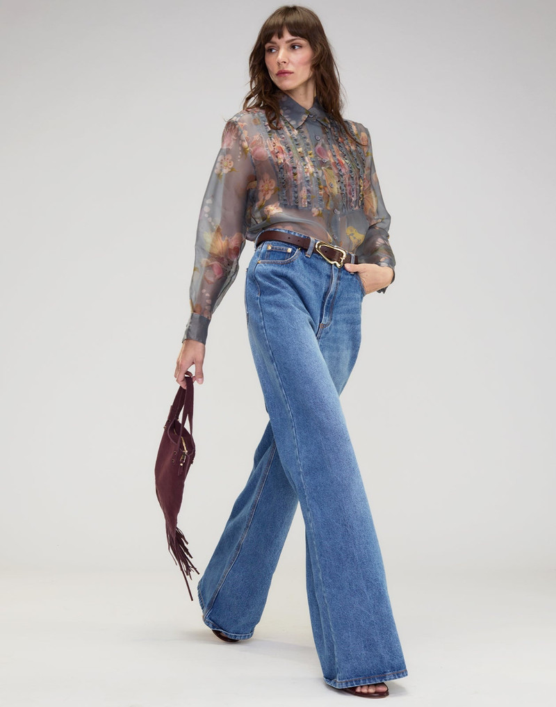 Claude Silk Organza Tuxedo Shirt 7