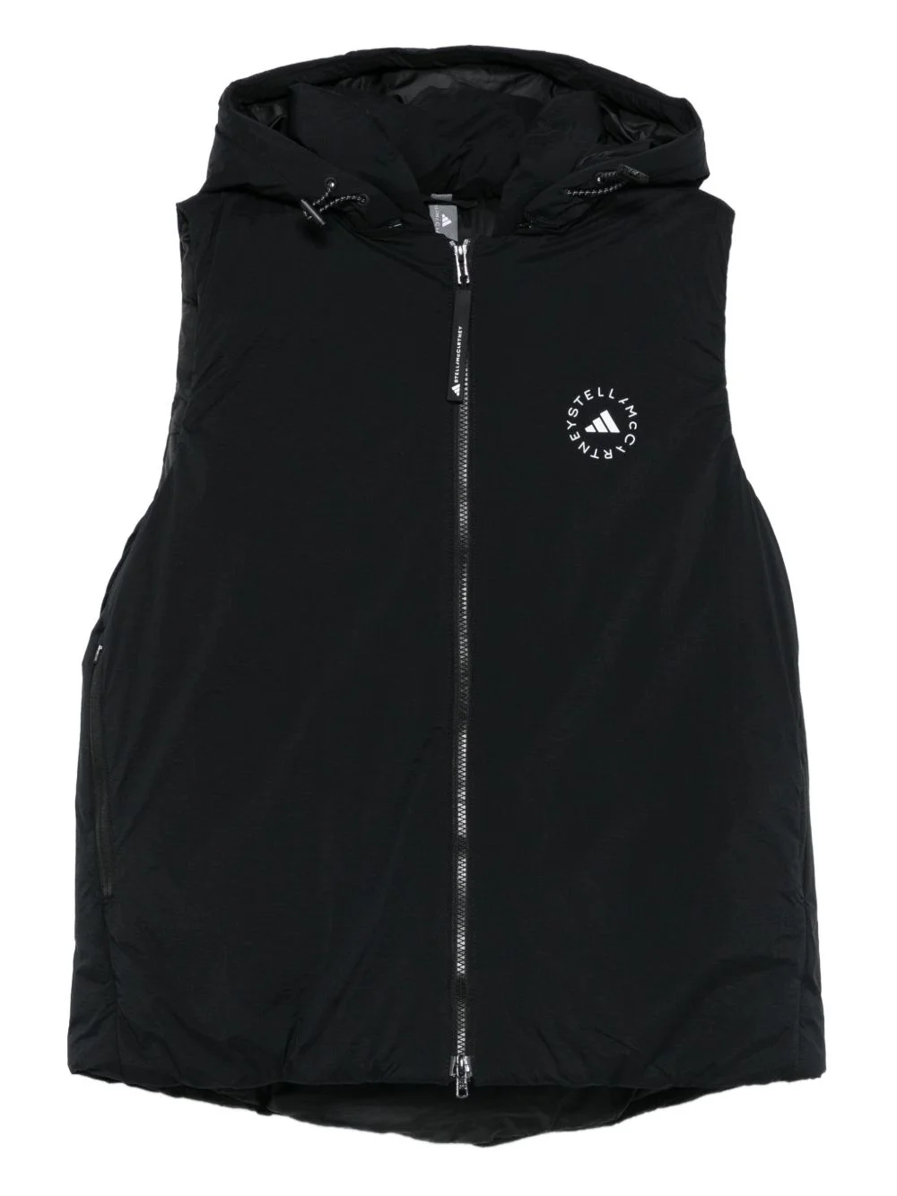 hooded zip-front waistcoat - 1