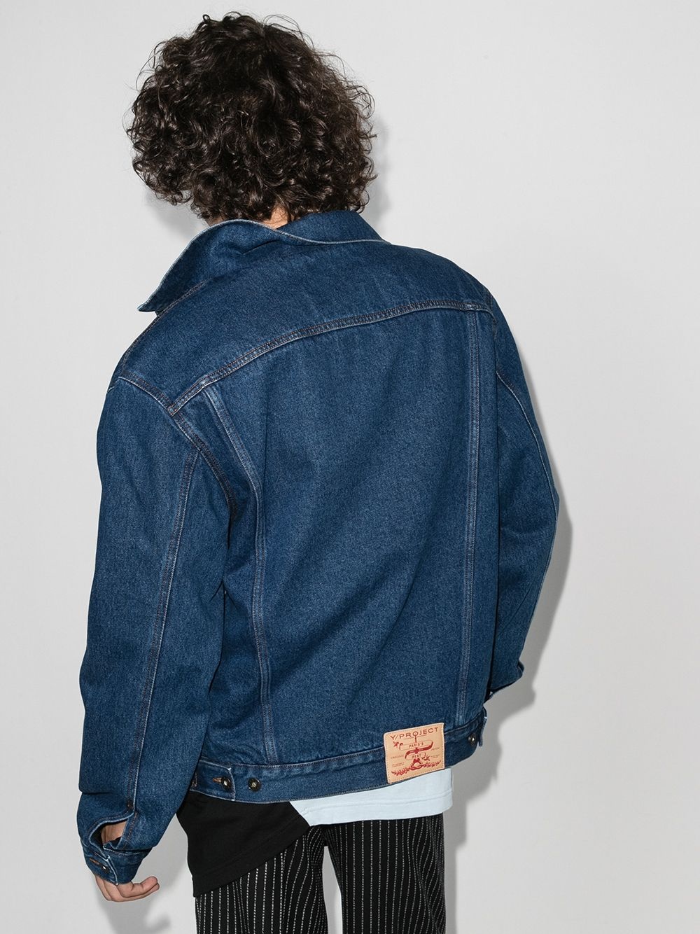 twisted denim jacket - 3