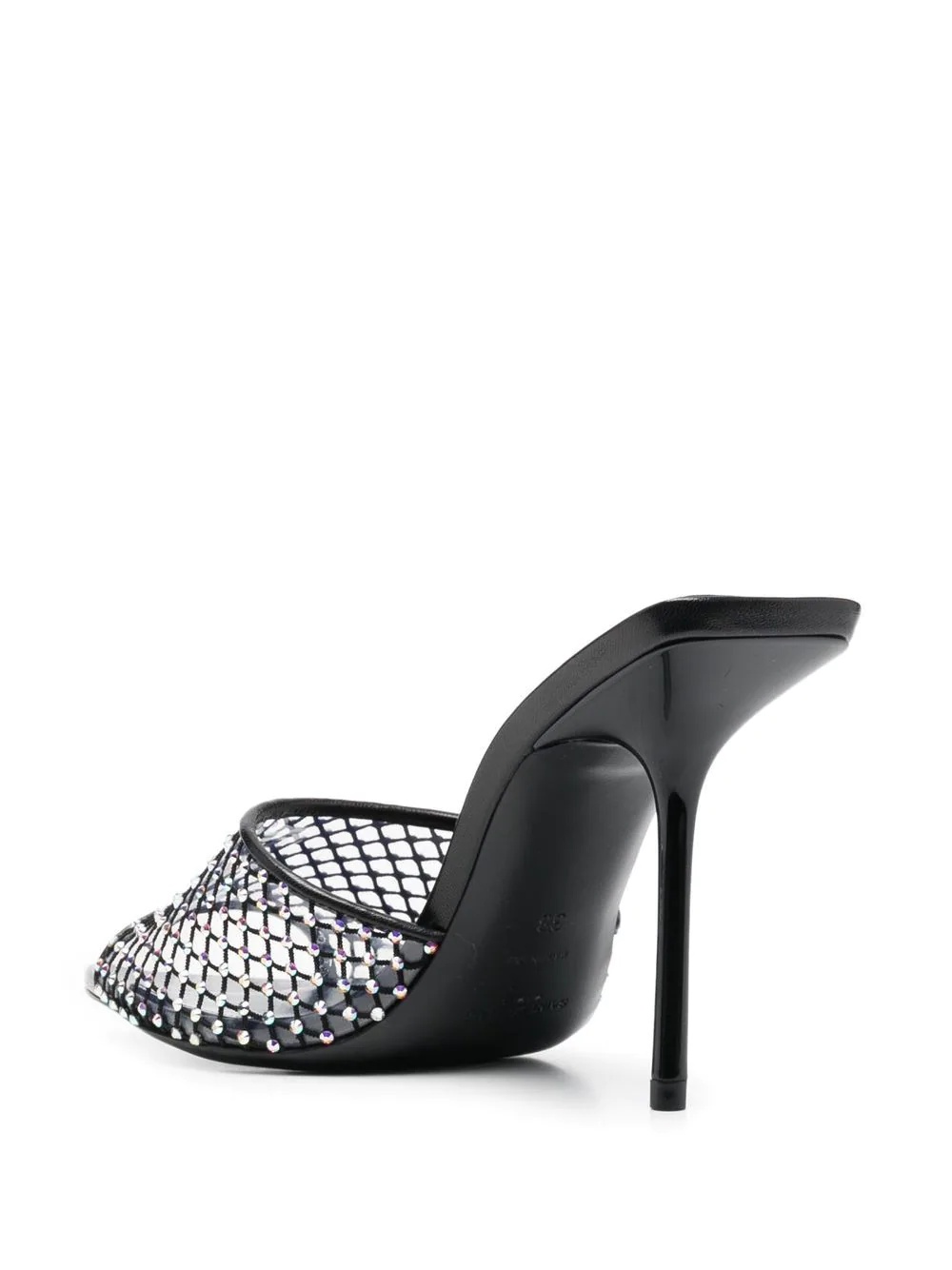 crystal-embellished leather mules - 3