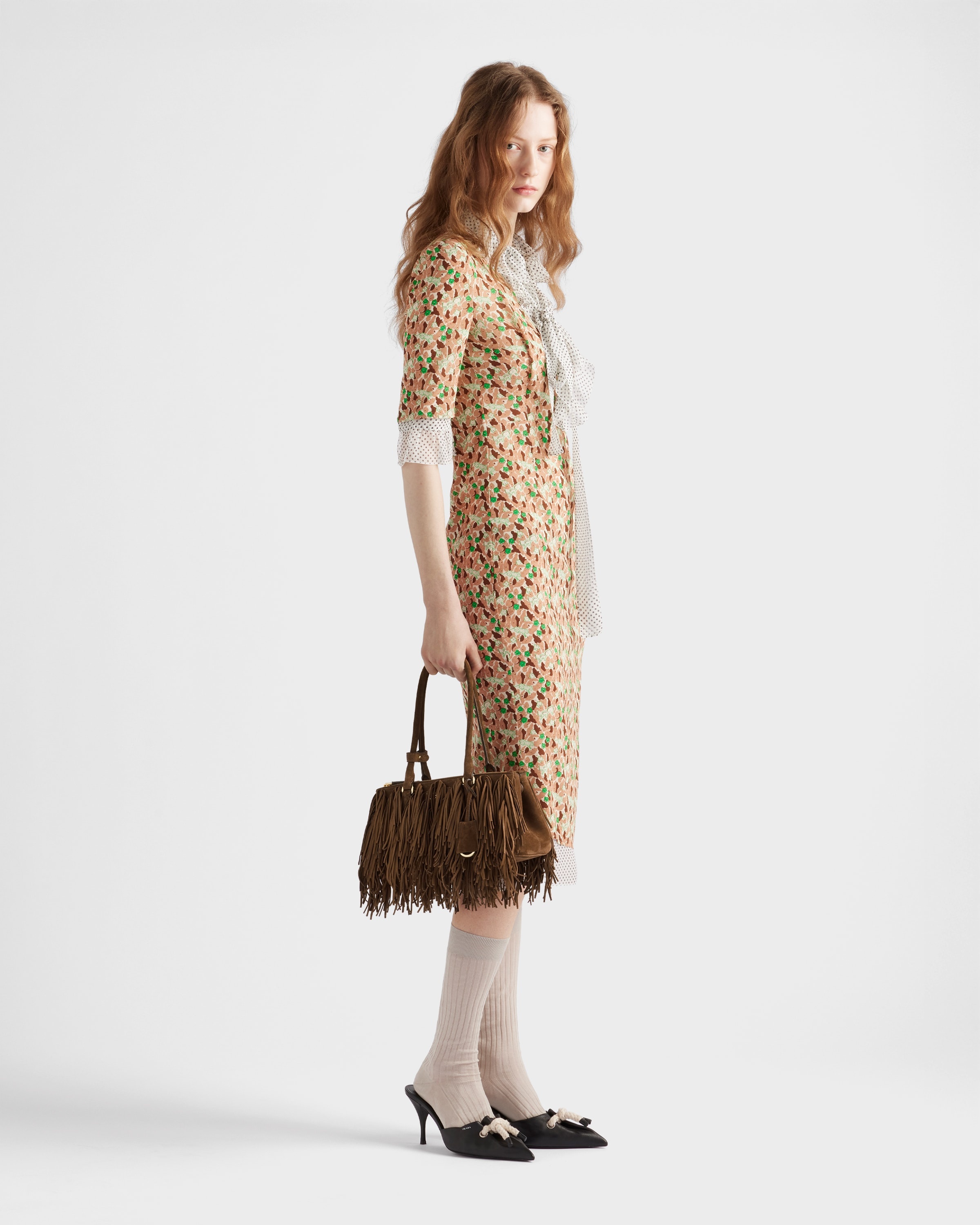 Prada Galleria medium suede bag with fringe - 2