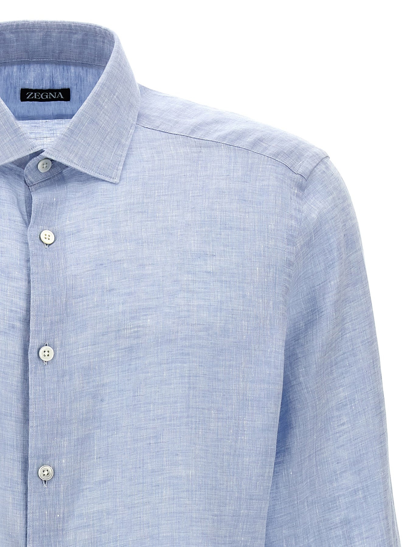 Linen Shirt Shirt, Blouse Light Blue - 3