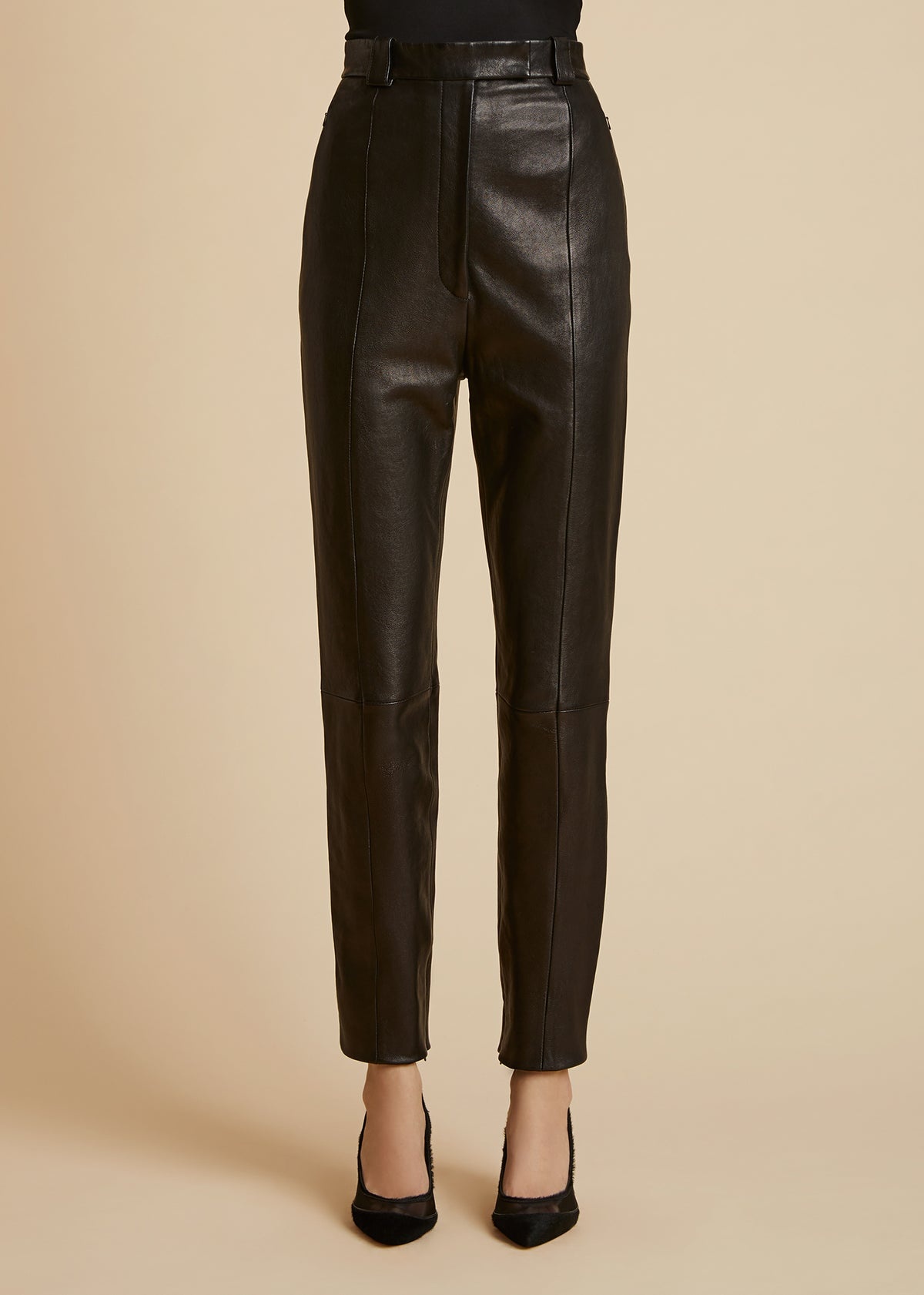 The Waylin Pant in Black Leather - 2