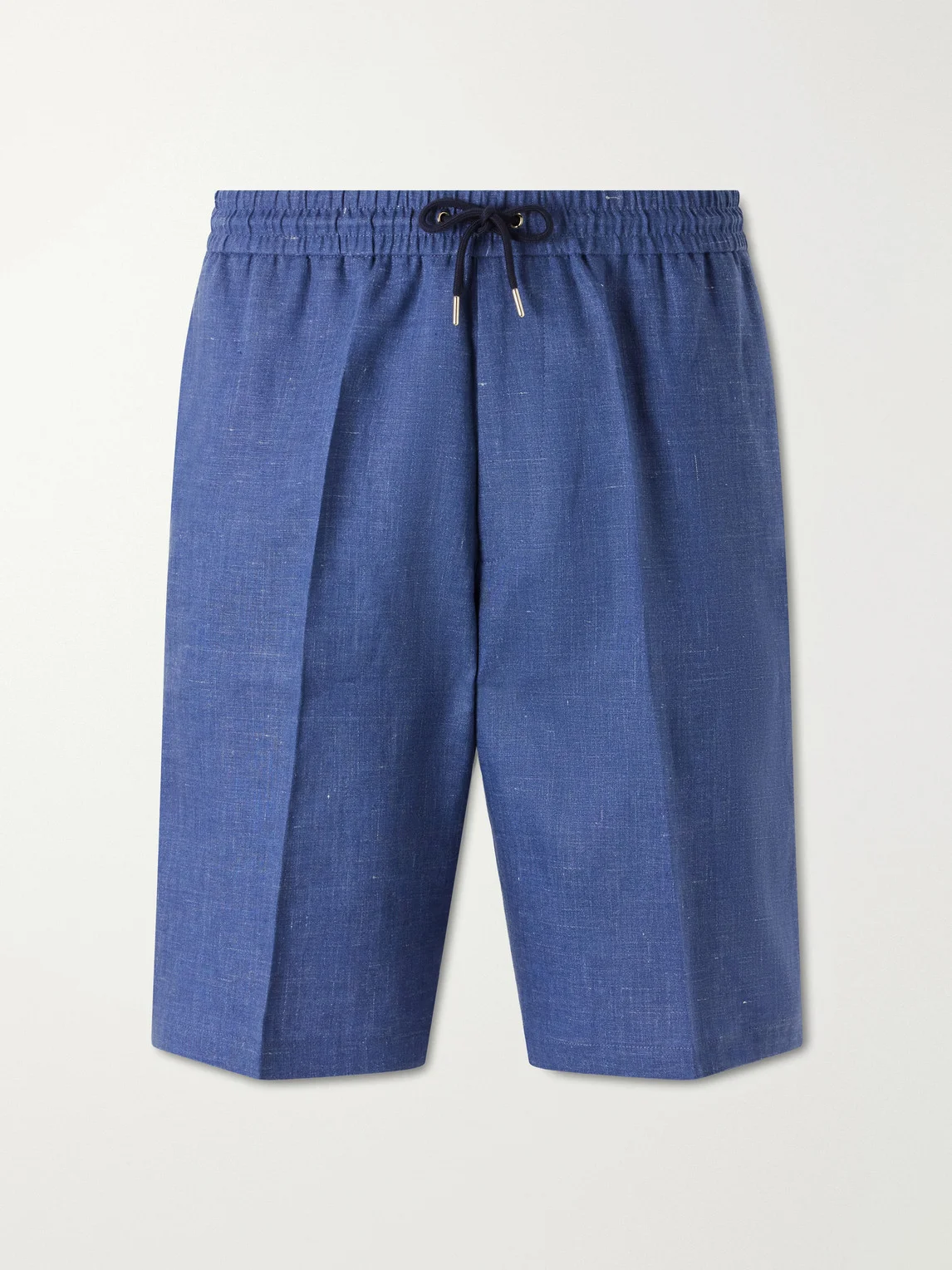 Pleated Linen Drawstring Shorts - 1