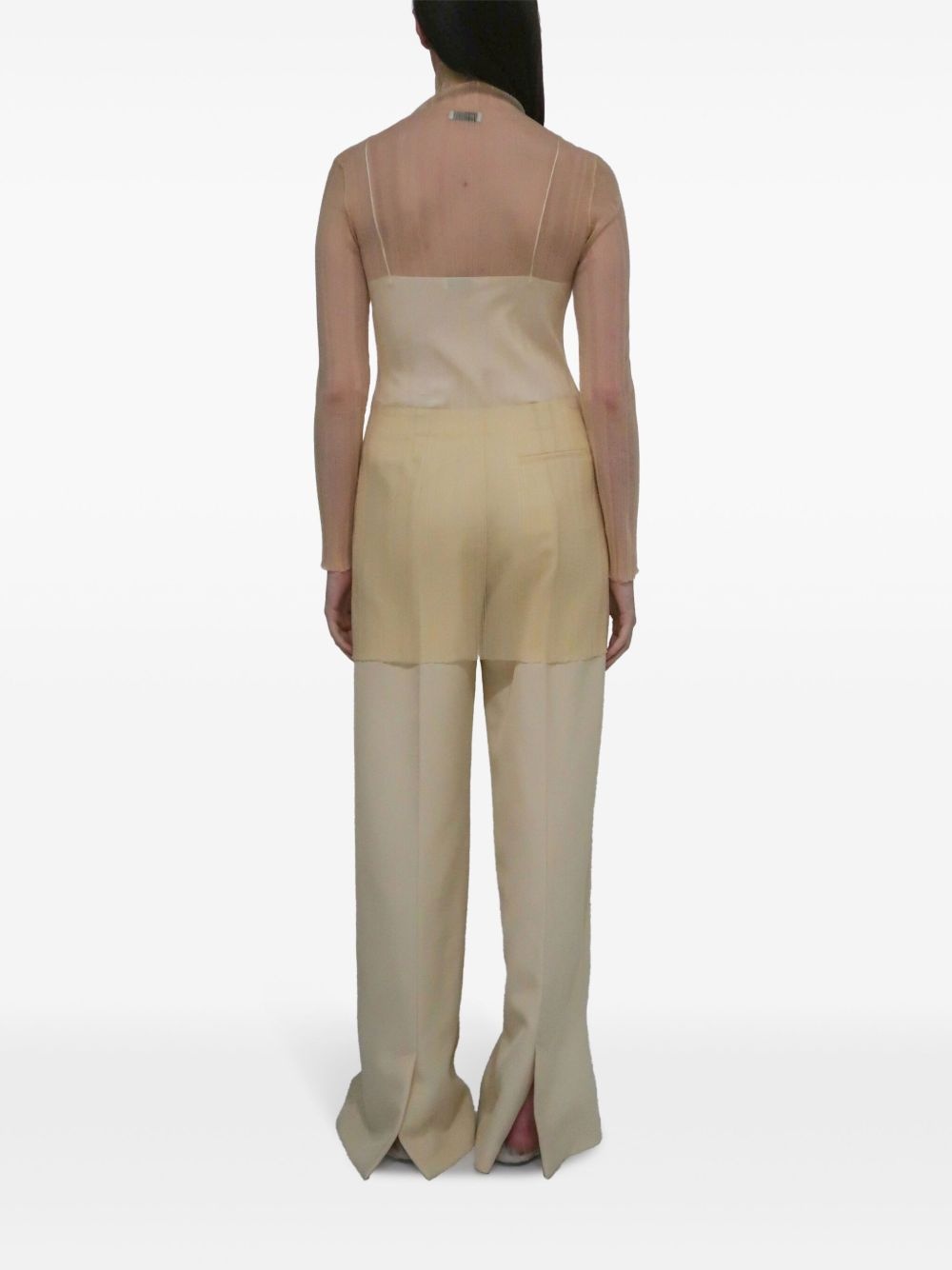 sheer plissé dress - 5