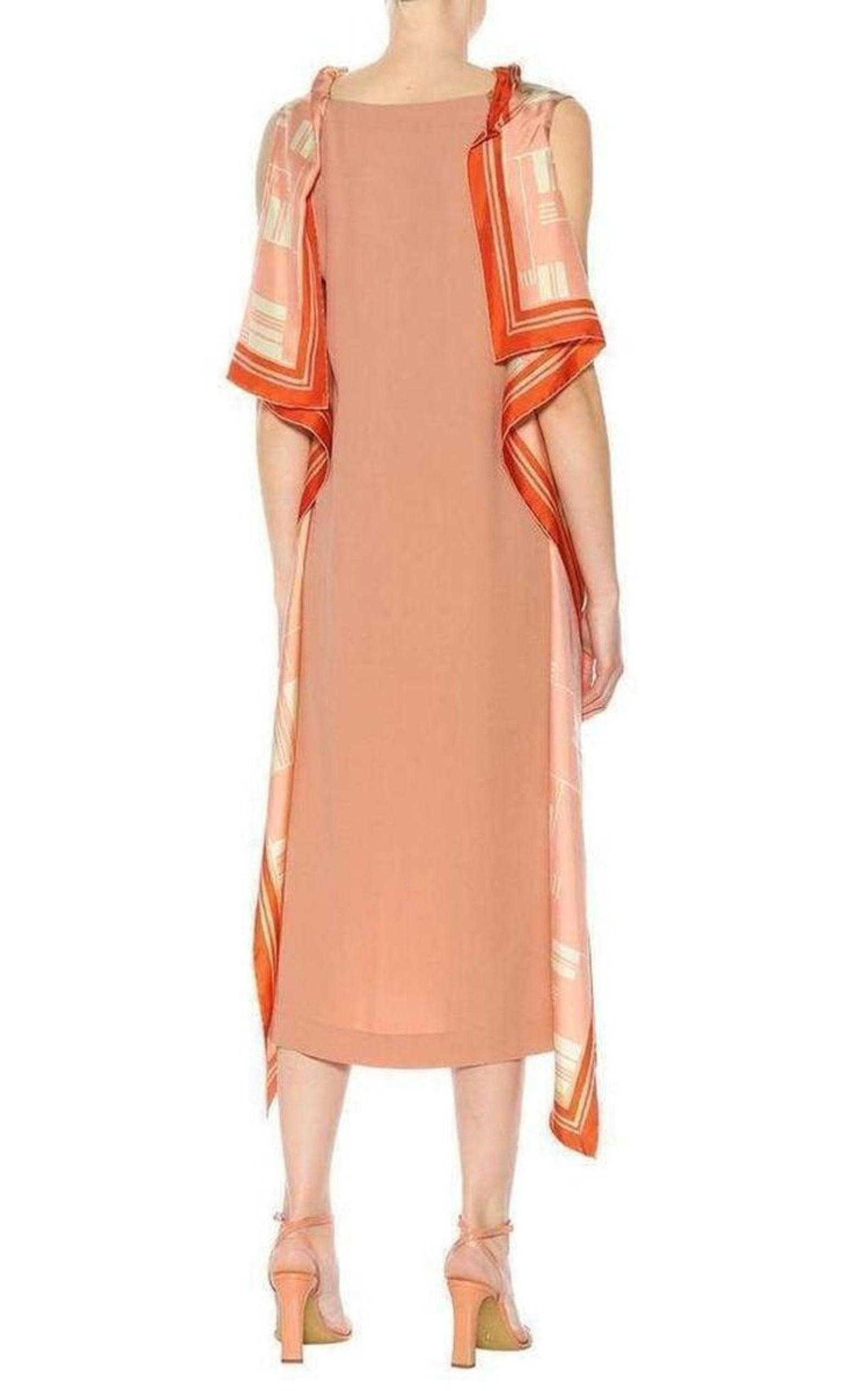 Geometric Silk Overlay Dress - 3
