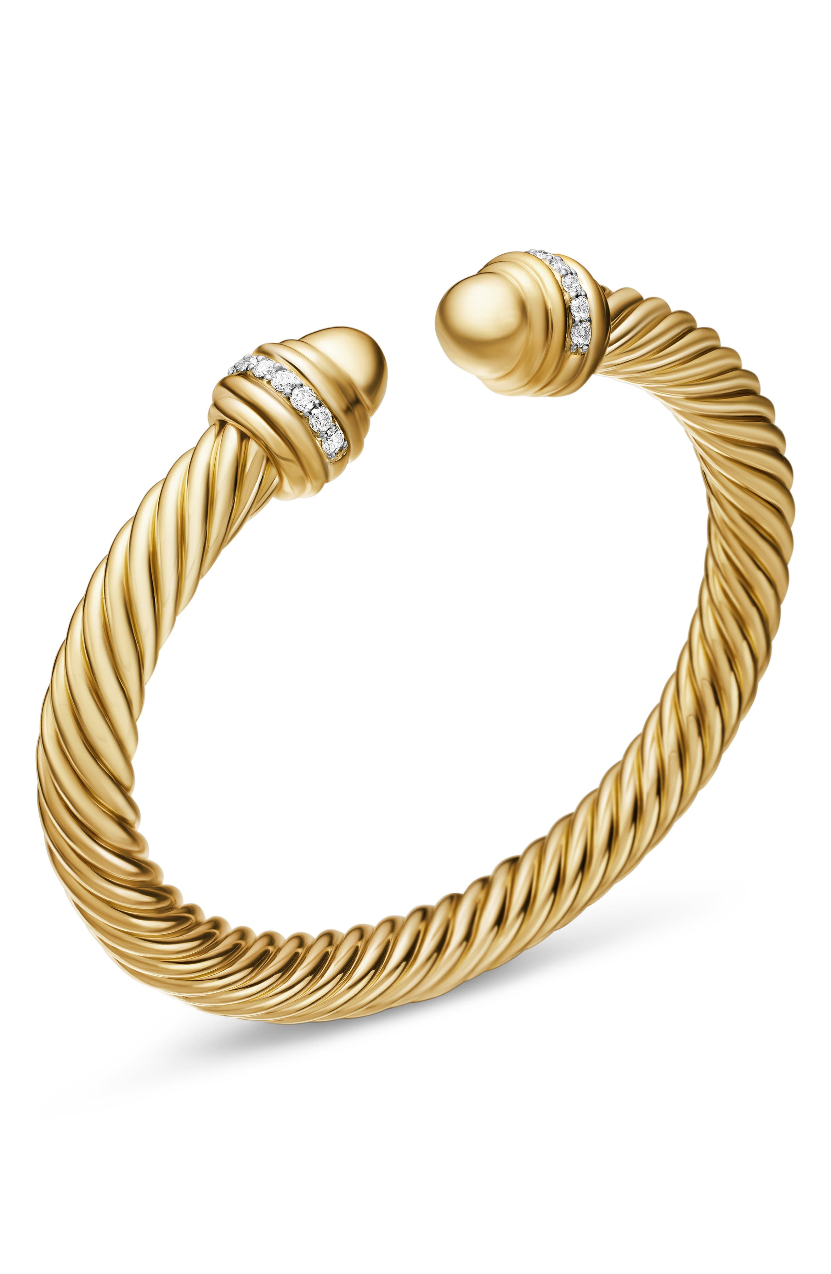 David Yurman Classic Cablespira® Bracelet in 18K Yellow Gold with Diamonds, 7mm in Yellow Gold/Diamo - 5