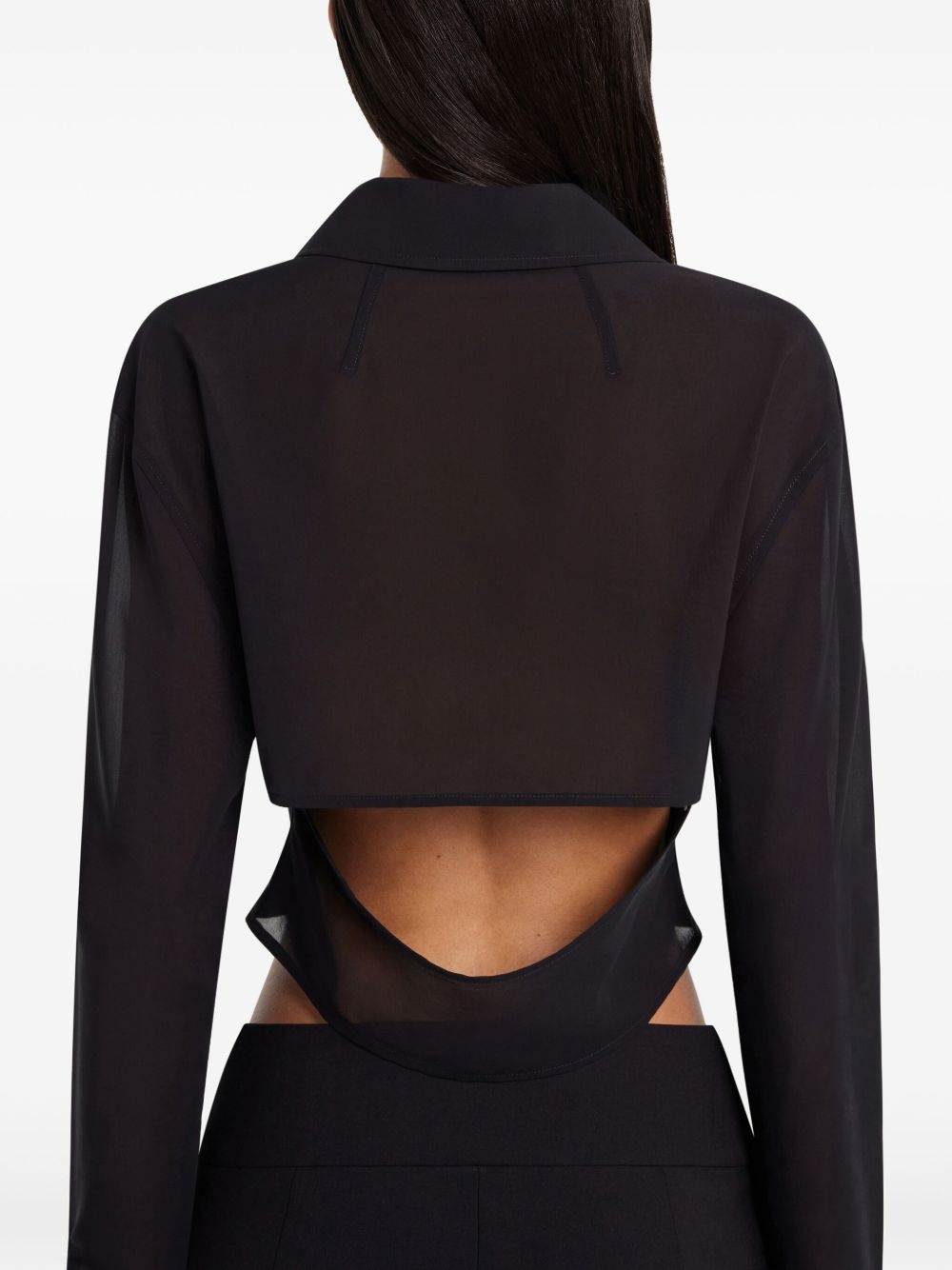 cropped cotton shirt - 5