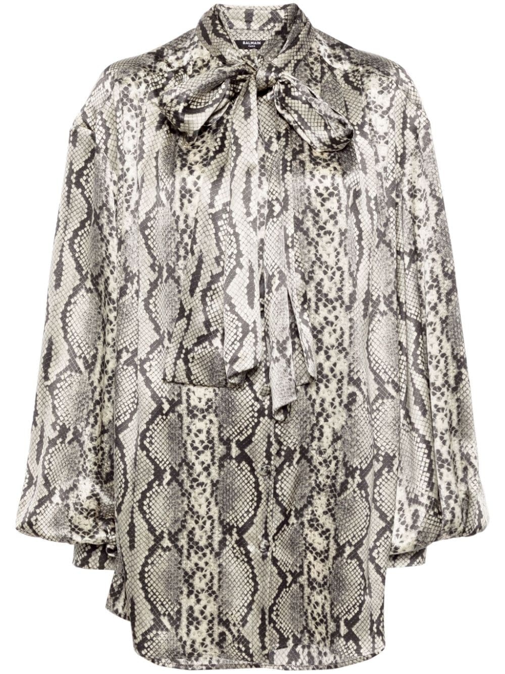 snakeskin-print silk blouse - 1