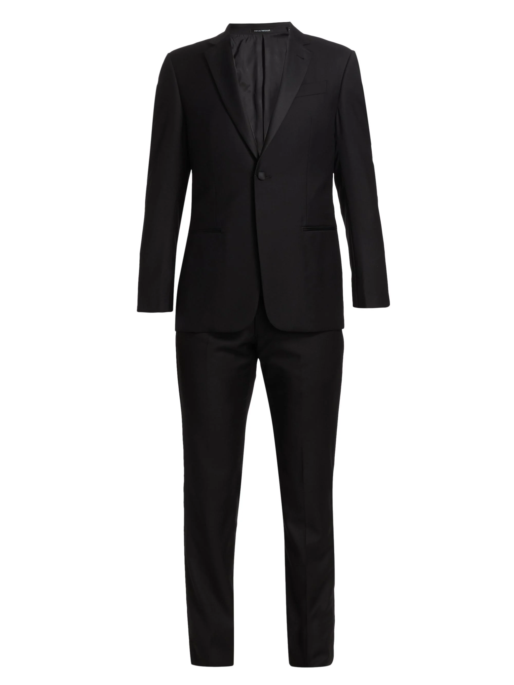 Men's One-Button Regular-Fit Wool Tuxedo - Black - 1