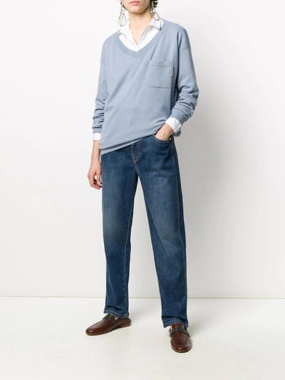 Brunello Cucinelli v-neck cashmere jumper outlook