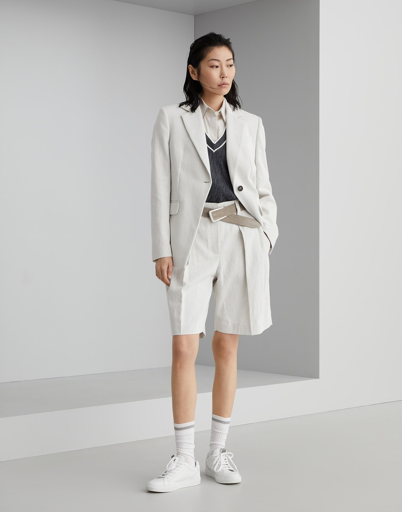 면과 린넨 gabardine blazer 와 monili 5