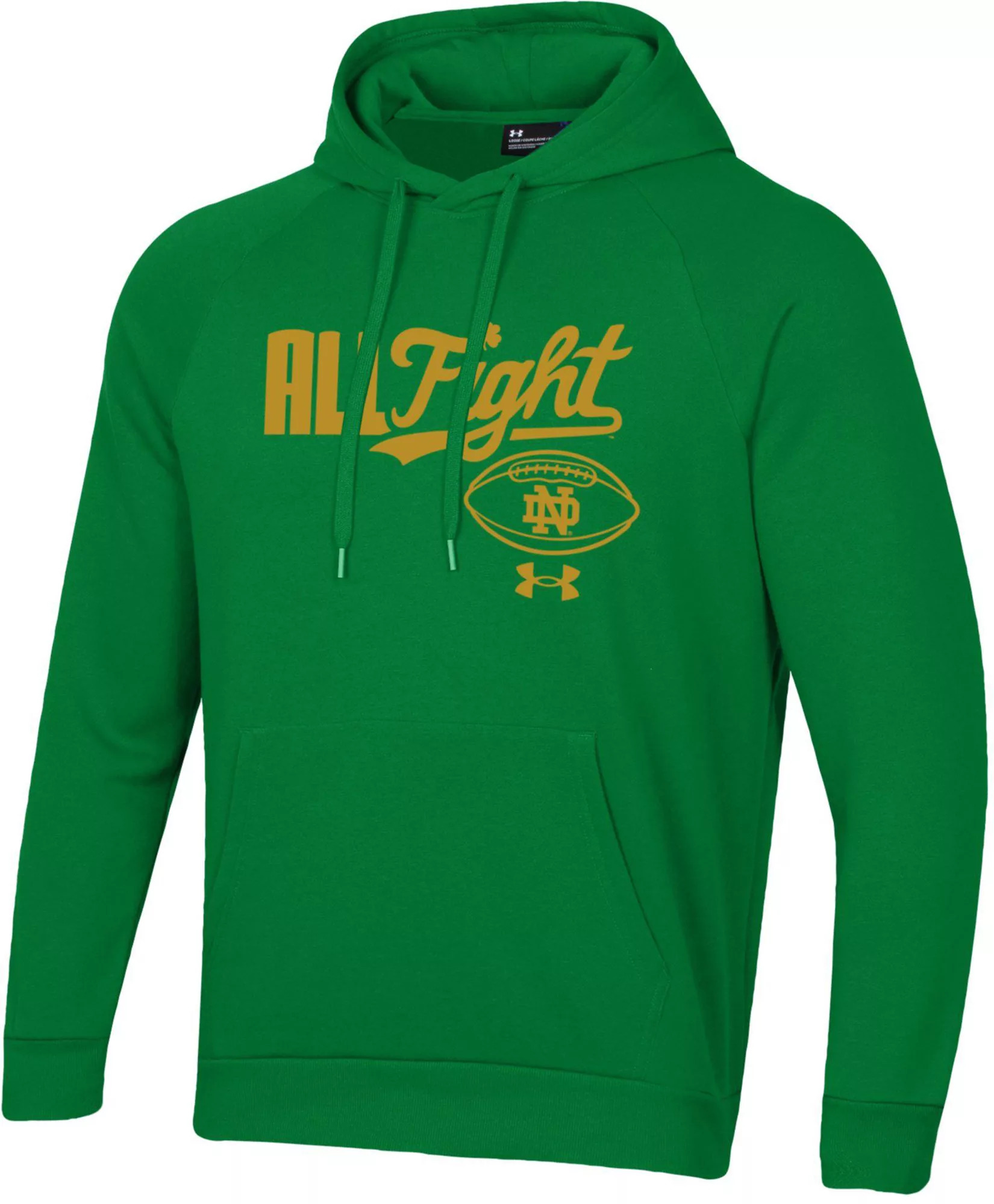 Under Armour Men's Notre Dame Fighting Irish Kelly Green 'Irish Wear Green' Rival Pullover Hoodie - 1