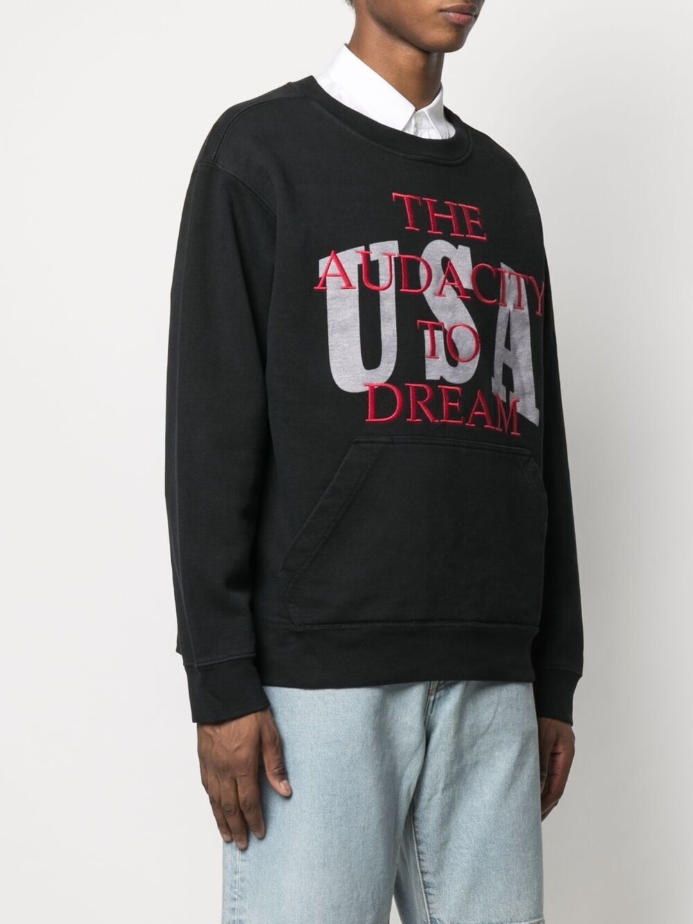 slogan-print cotton sweatshirt - 3