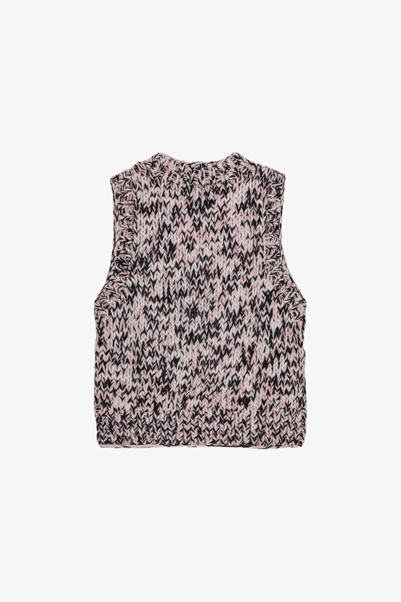 PINK GRAPHIC WOOL HANDKNIT VEST - 6