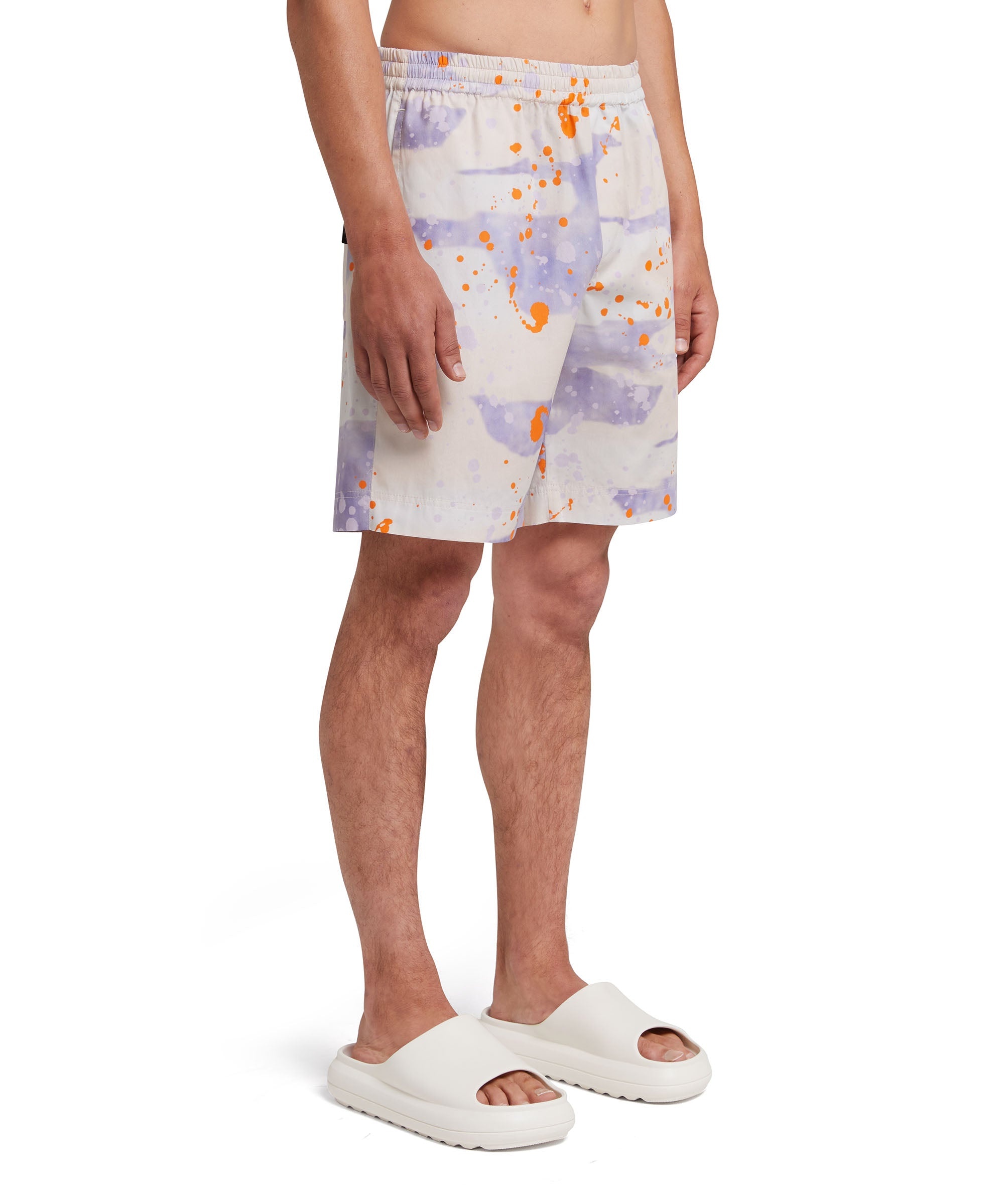 Poplin cotton shorts with "Dripping Camo" print - 4