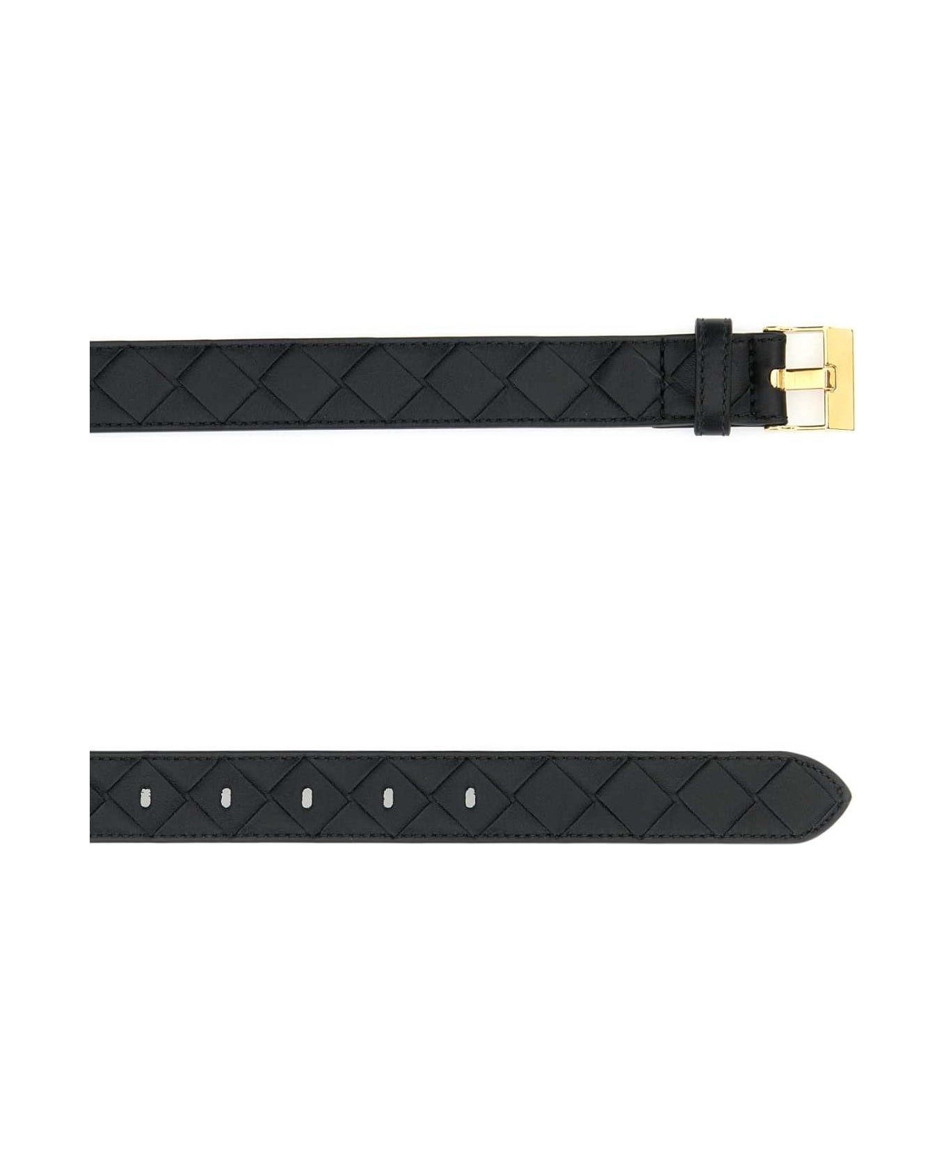 Black Leather Watch Belt - 2