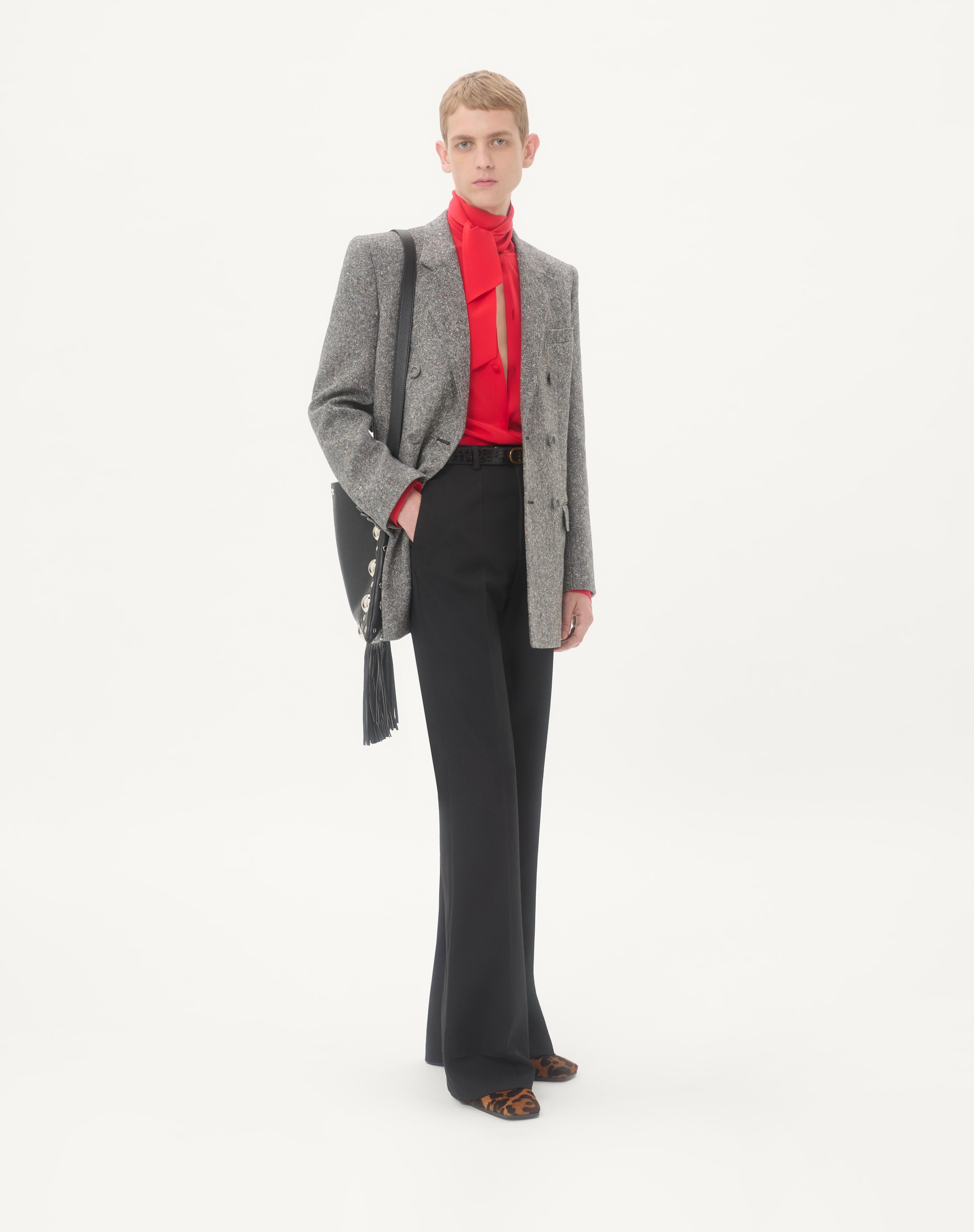 VALENTINO CREPE DE CHINE SILK SHIRT WITH SCARF COLLAR - 2