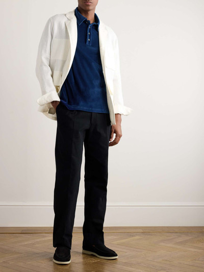 Loro Piana Cotton and Silk-Blend Velour Polo Shirt outlook