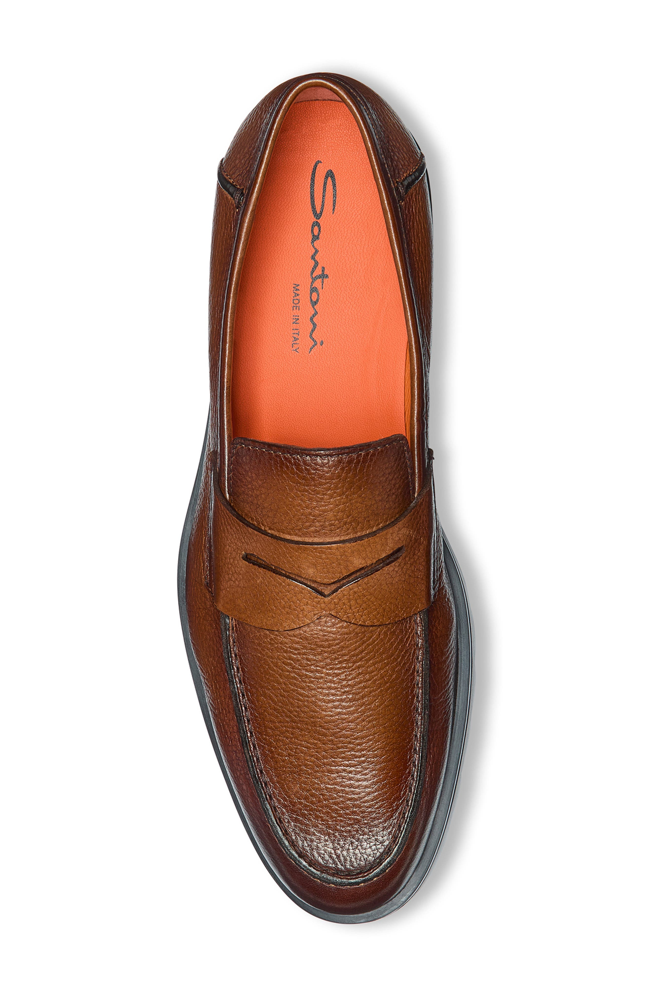 Santoni Rock Penny Loafer in Dark Brown at Nordstrom - 4