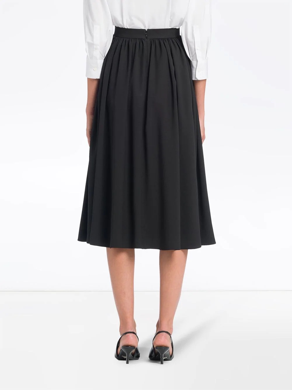 pleated knee-length skirt - 4