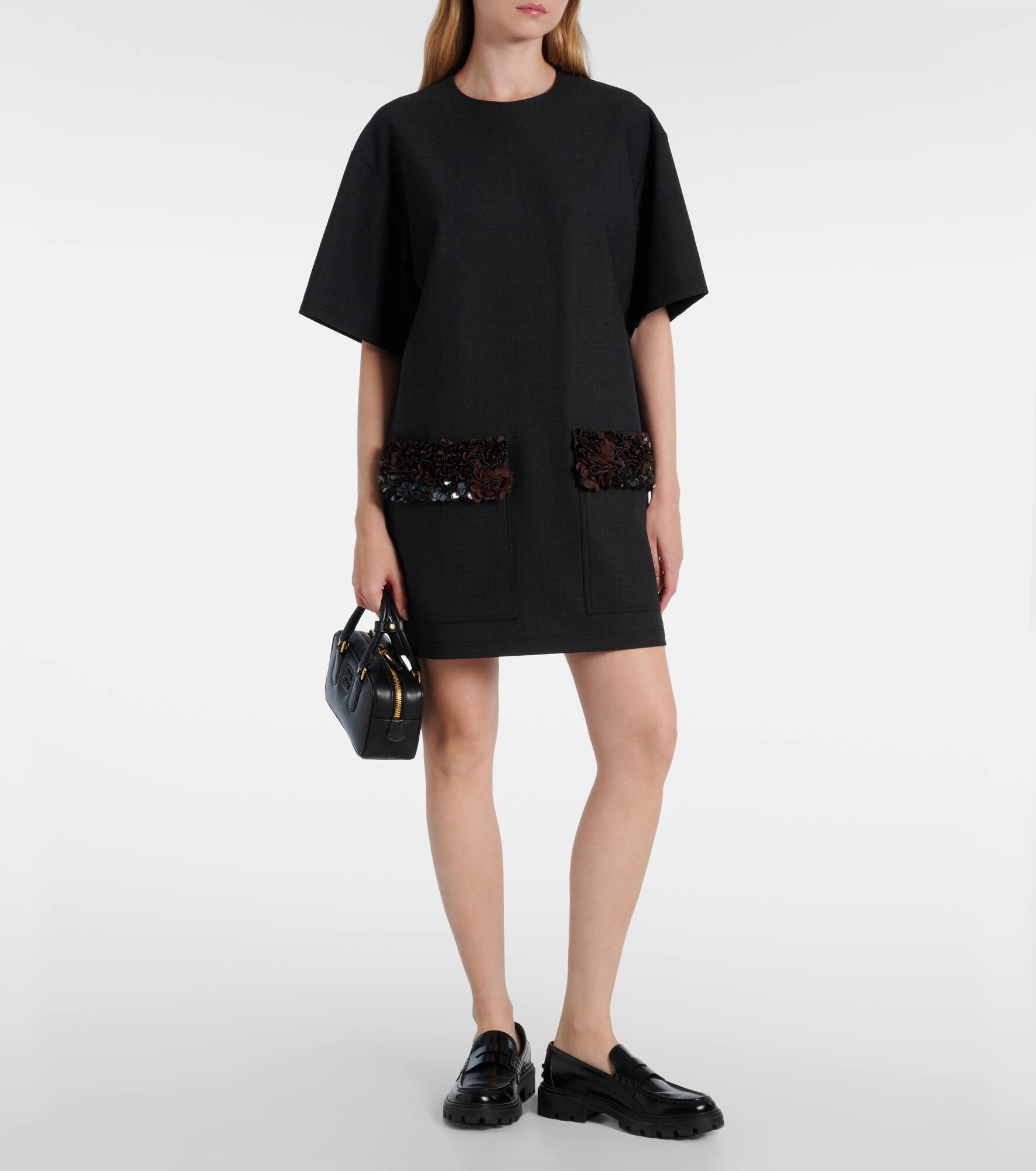 Sequined wool-blend minidress - 2