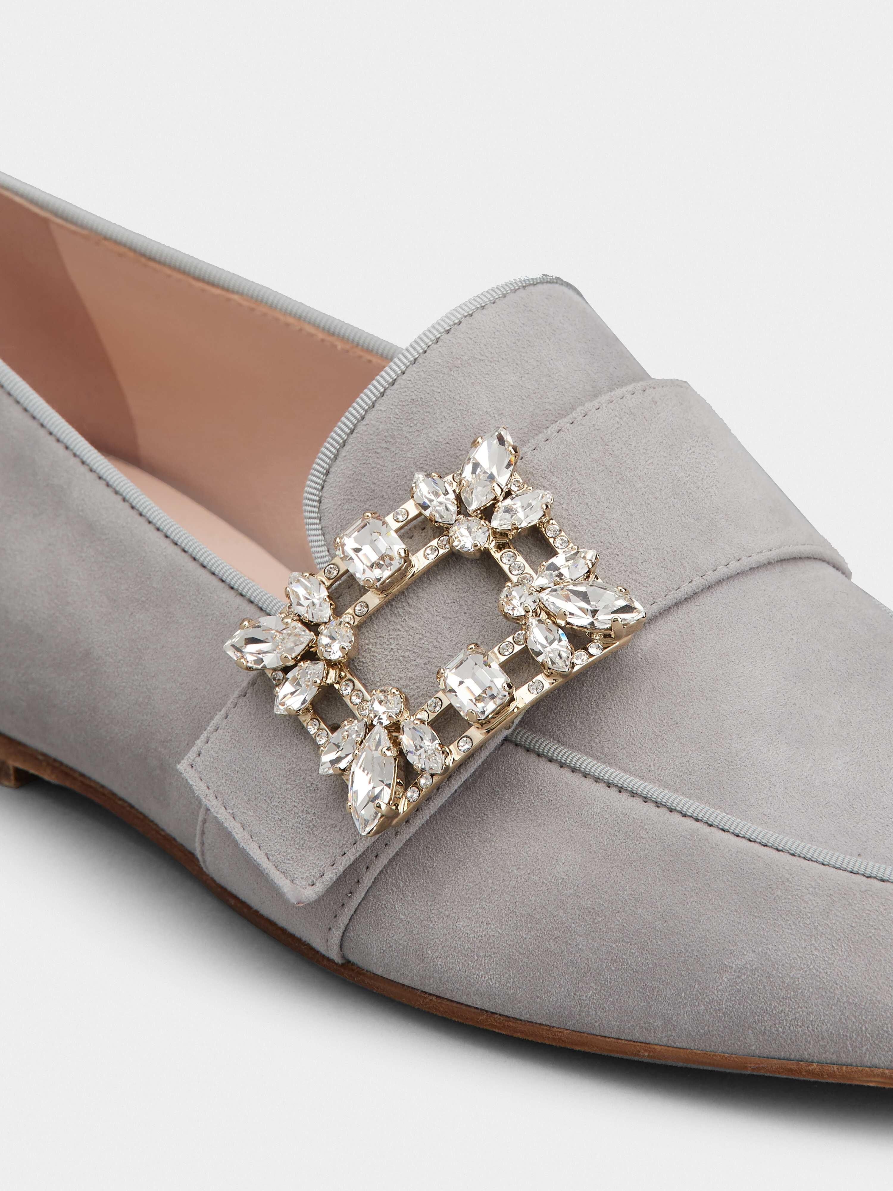 Roger Vivier Mini Broche Vivier Buckle Loafers in Suede