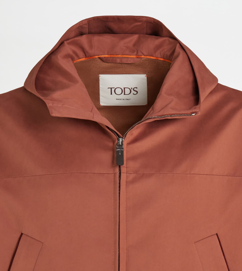 SHORT PARKA IN TECHNICAL CANVAS - BROWN 8
