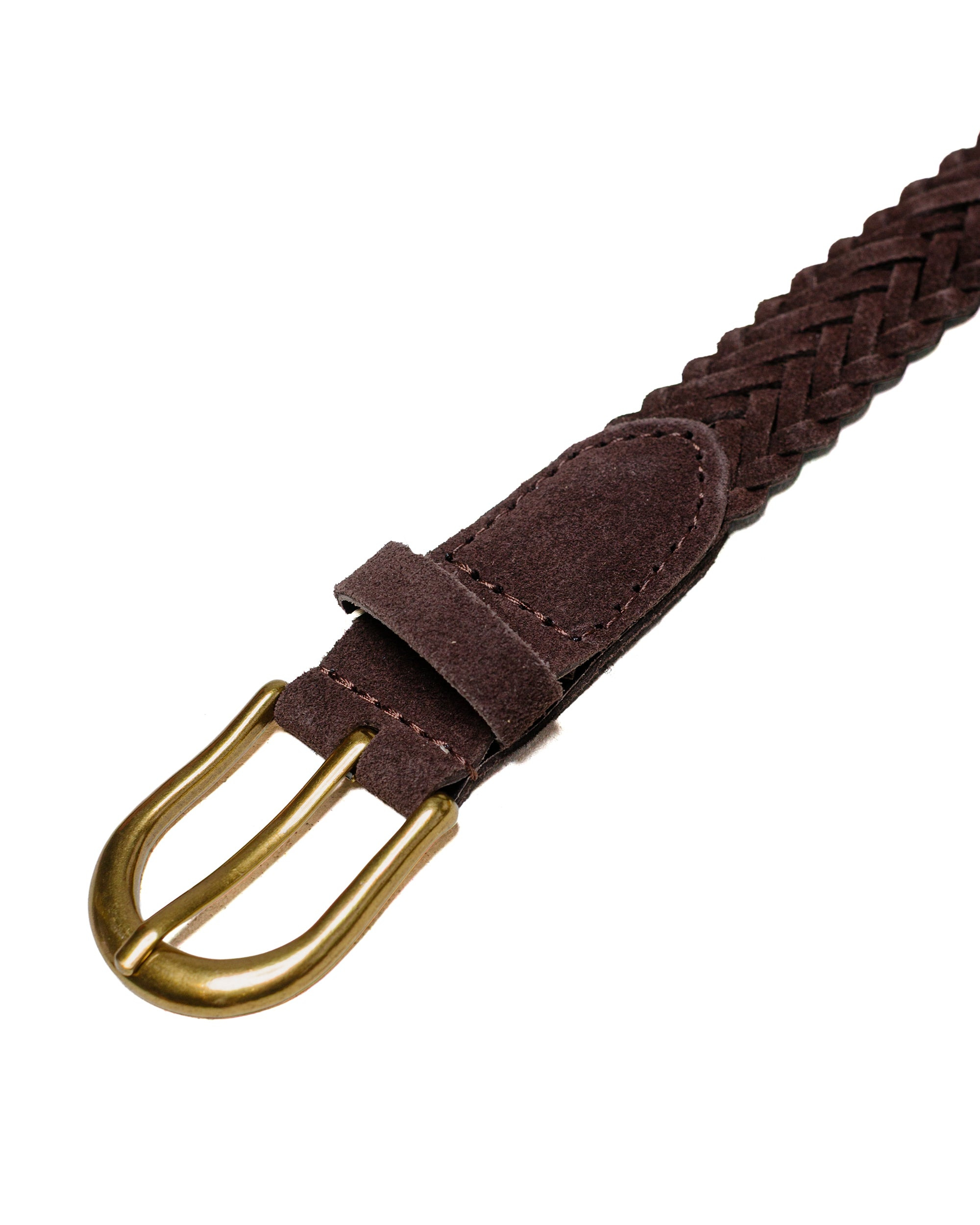 Suede Mesh Belt Dark Brown - 2