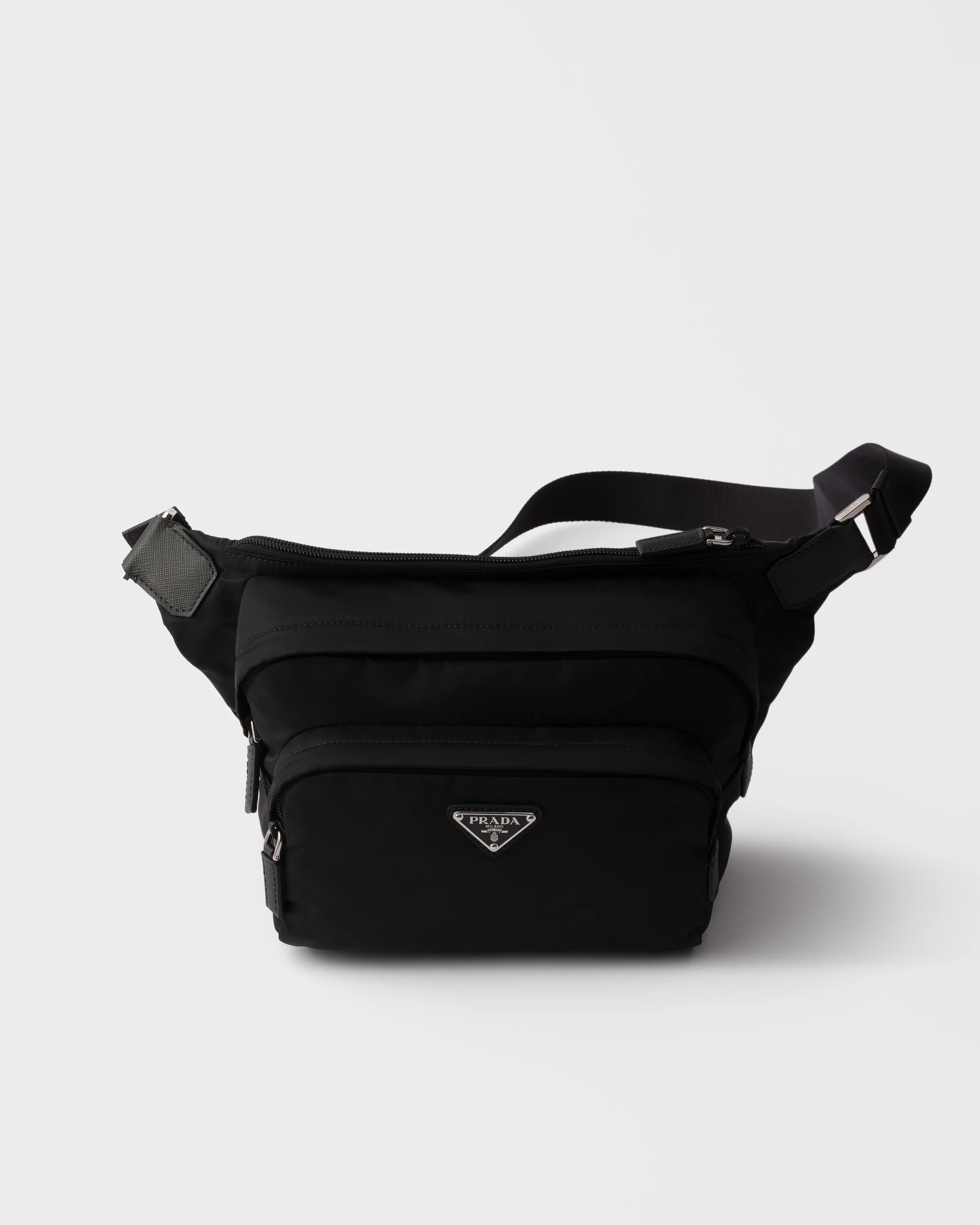 Re-Nylon and leather shoulder bag - 1