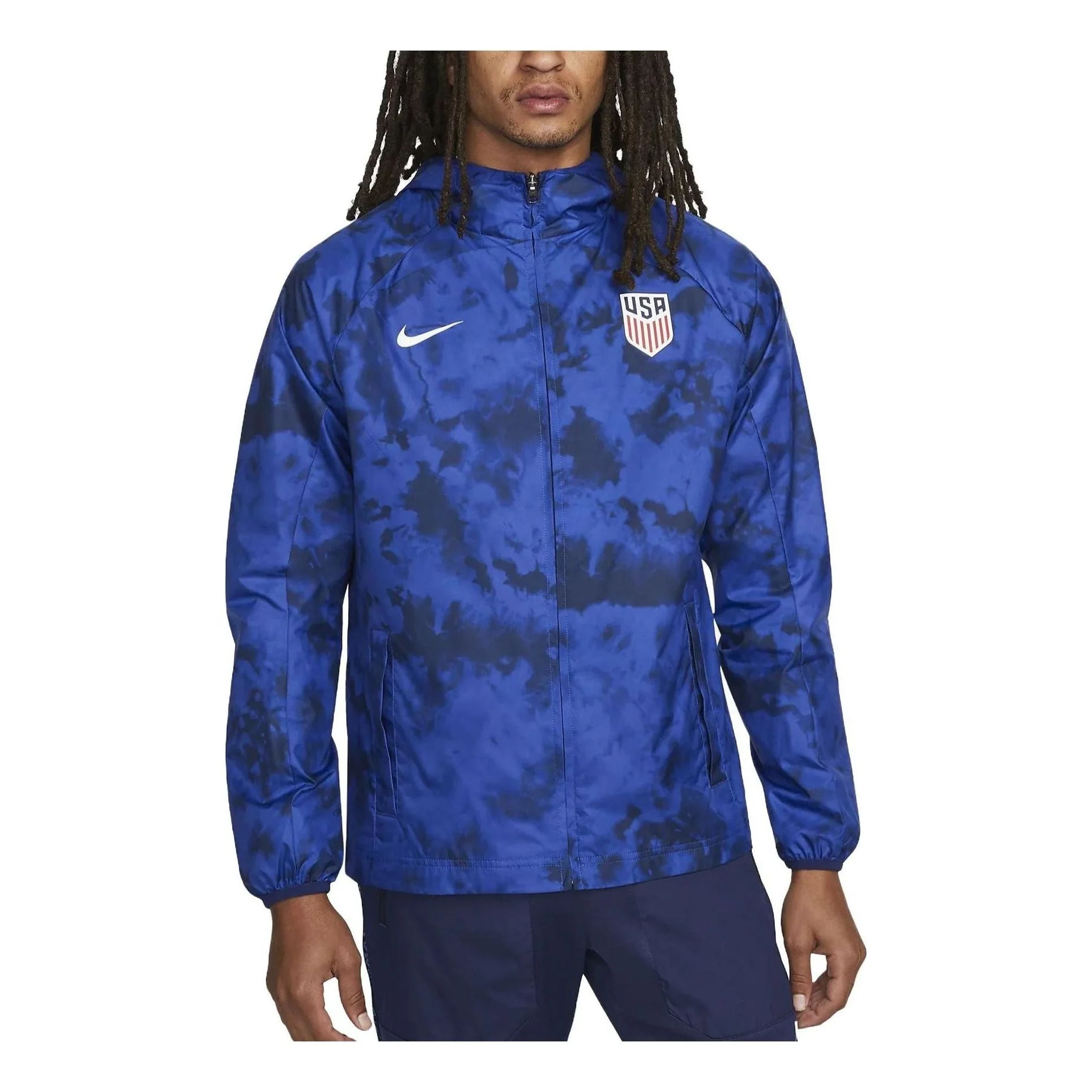 Nike USA Team Soccer Windbreaker Jacket 'Blue' DN1084-452 - 1