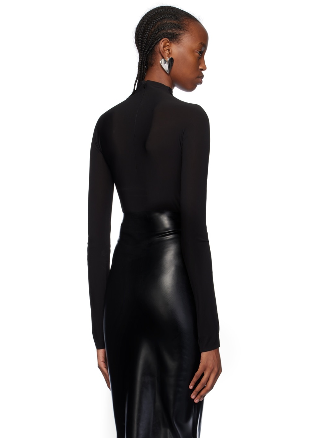 Black High Neck Bodysuit - 3