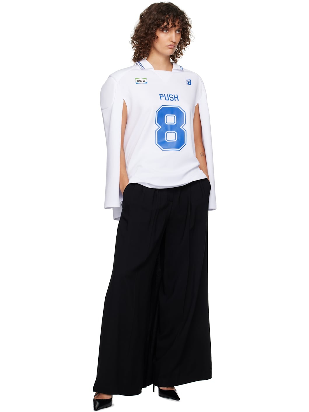 White Cape Style Jersey Polo - 5