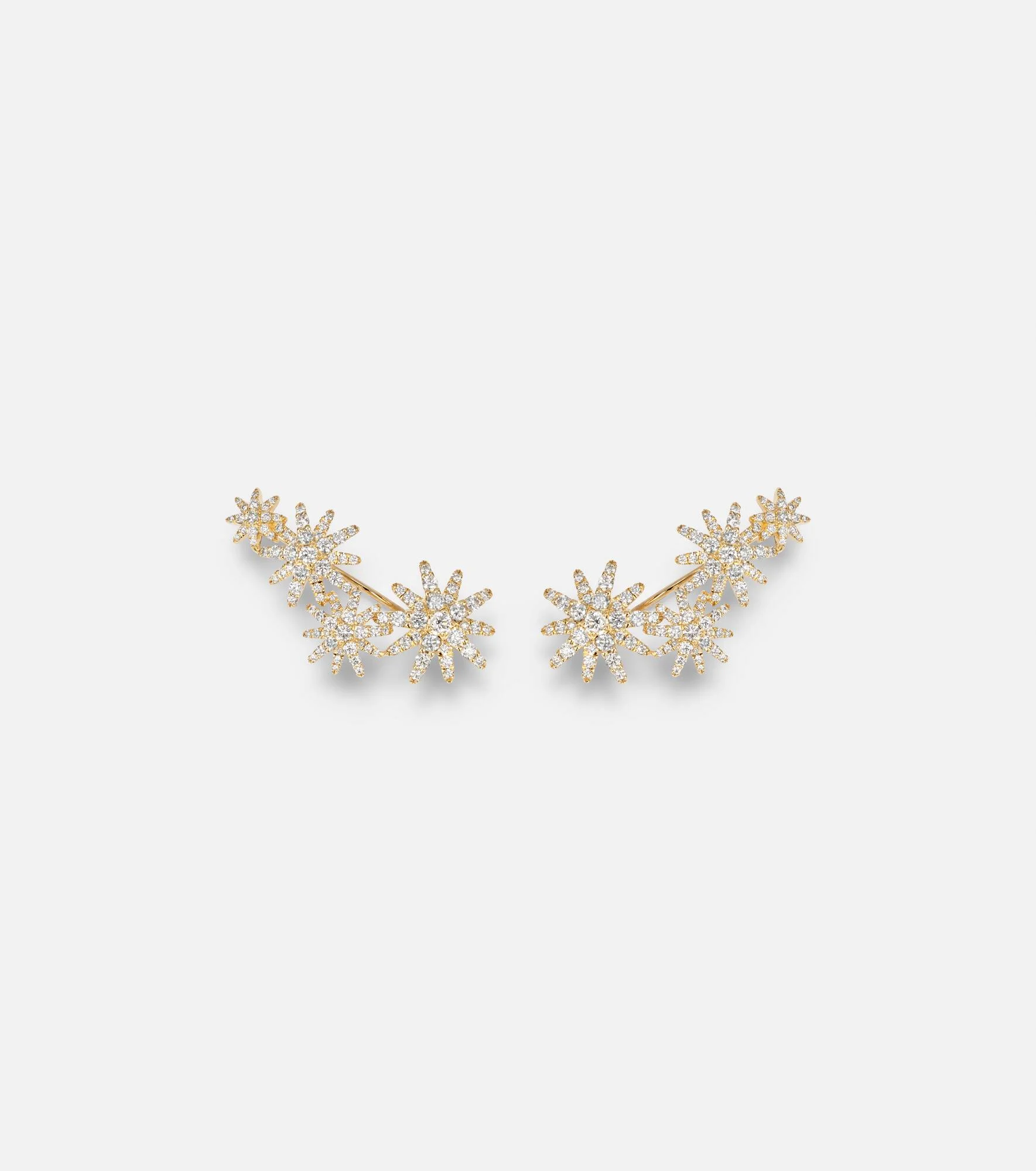 Starburst 18kt gold earrings with diamonds - 1