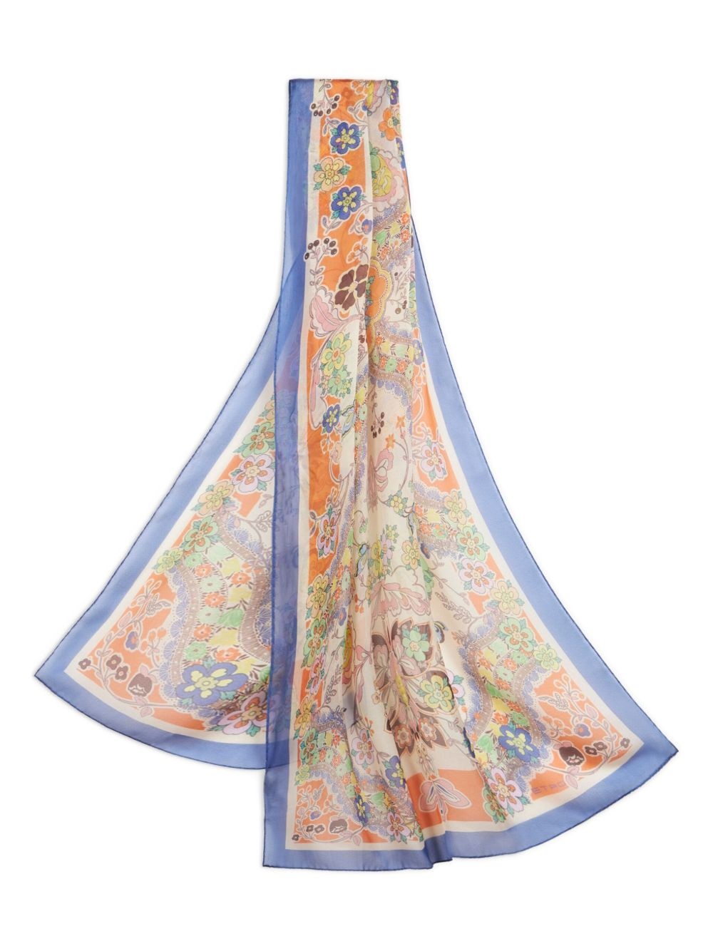 floral-print silk scarf - 3