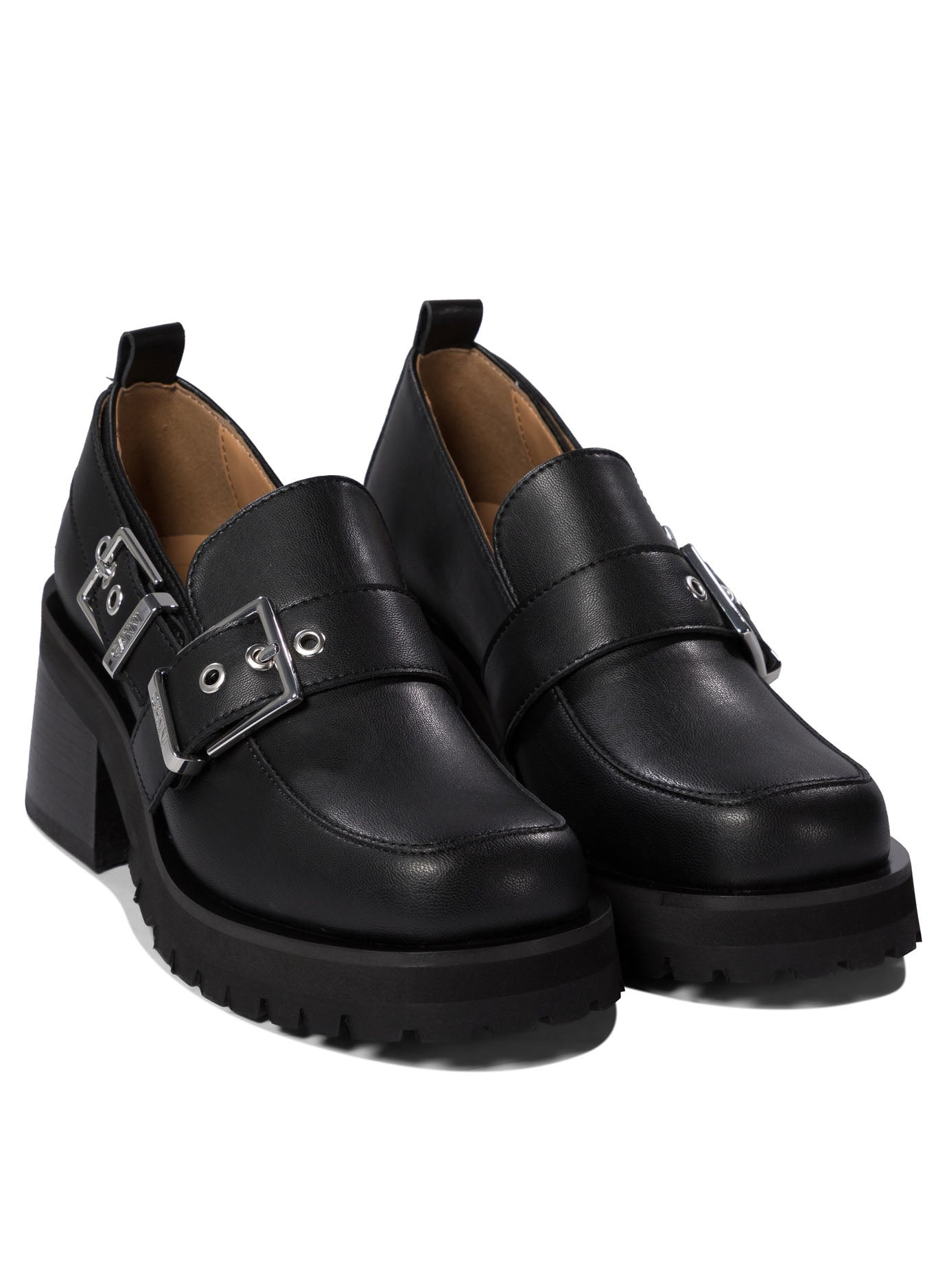 Ganni Loafers With Platform And Buckle - 2