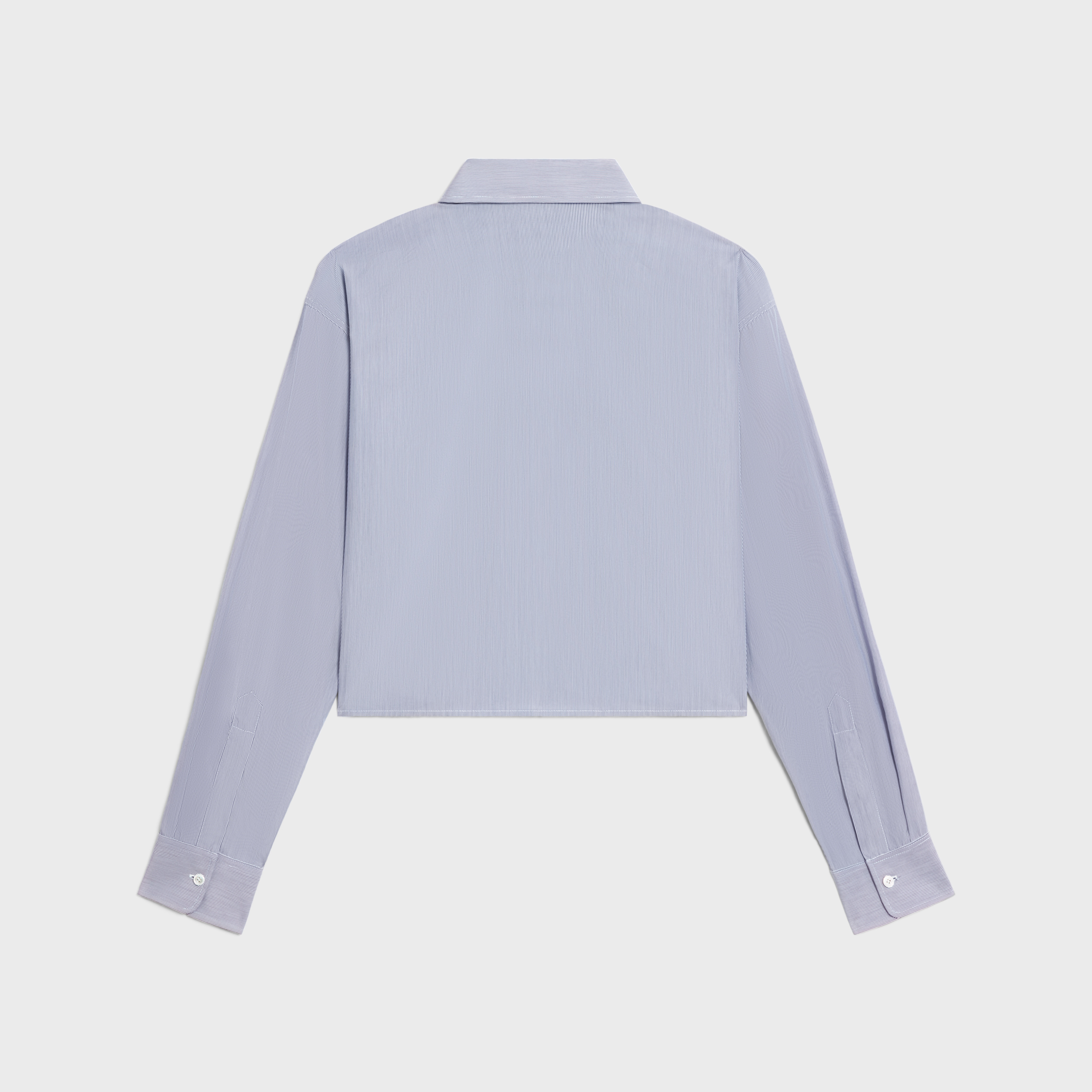 cropped shirt in striped cotton and silk - 2