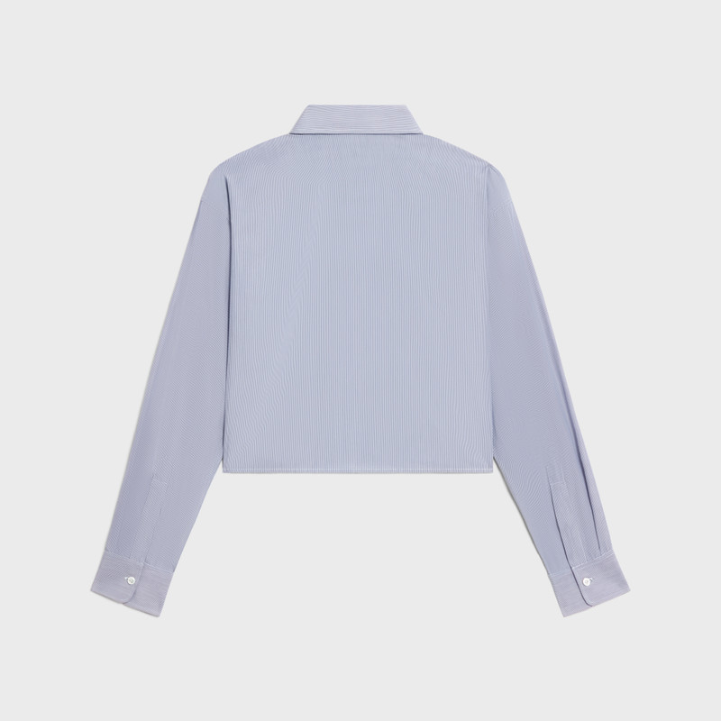 CELINE cropped shirt in striped cotton and silk outlook