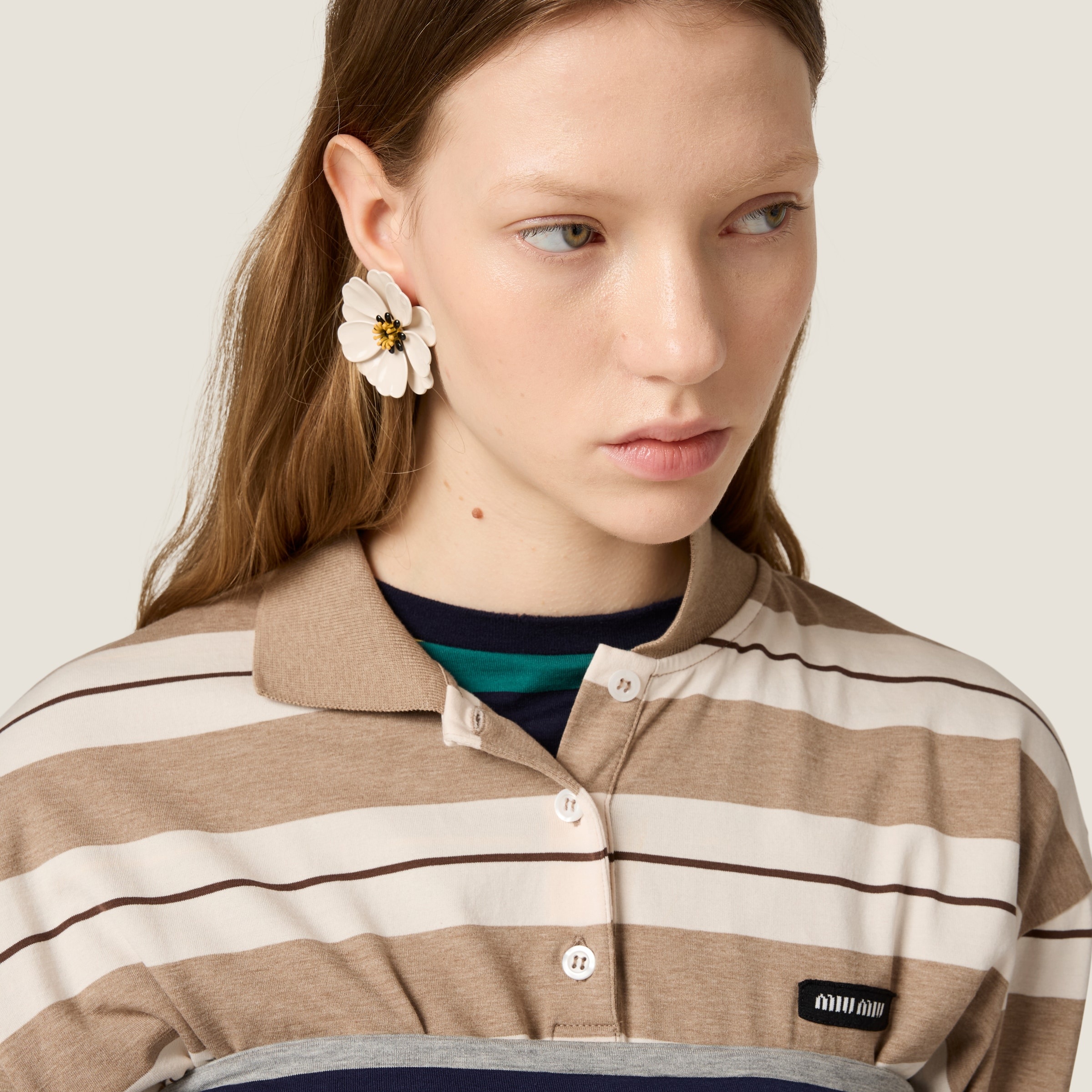 Metal and leather earrings - 2