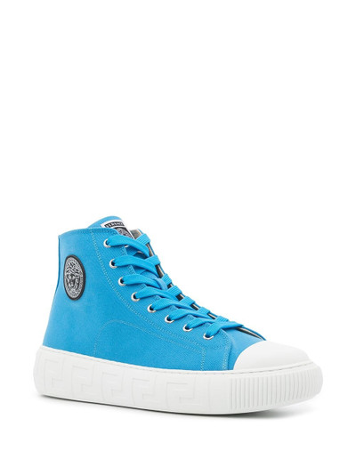 VERSACE logo patch high-top sneakers outlook