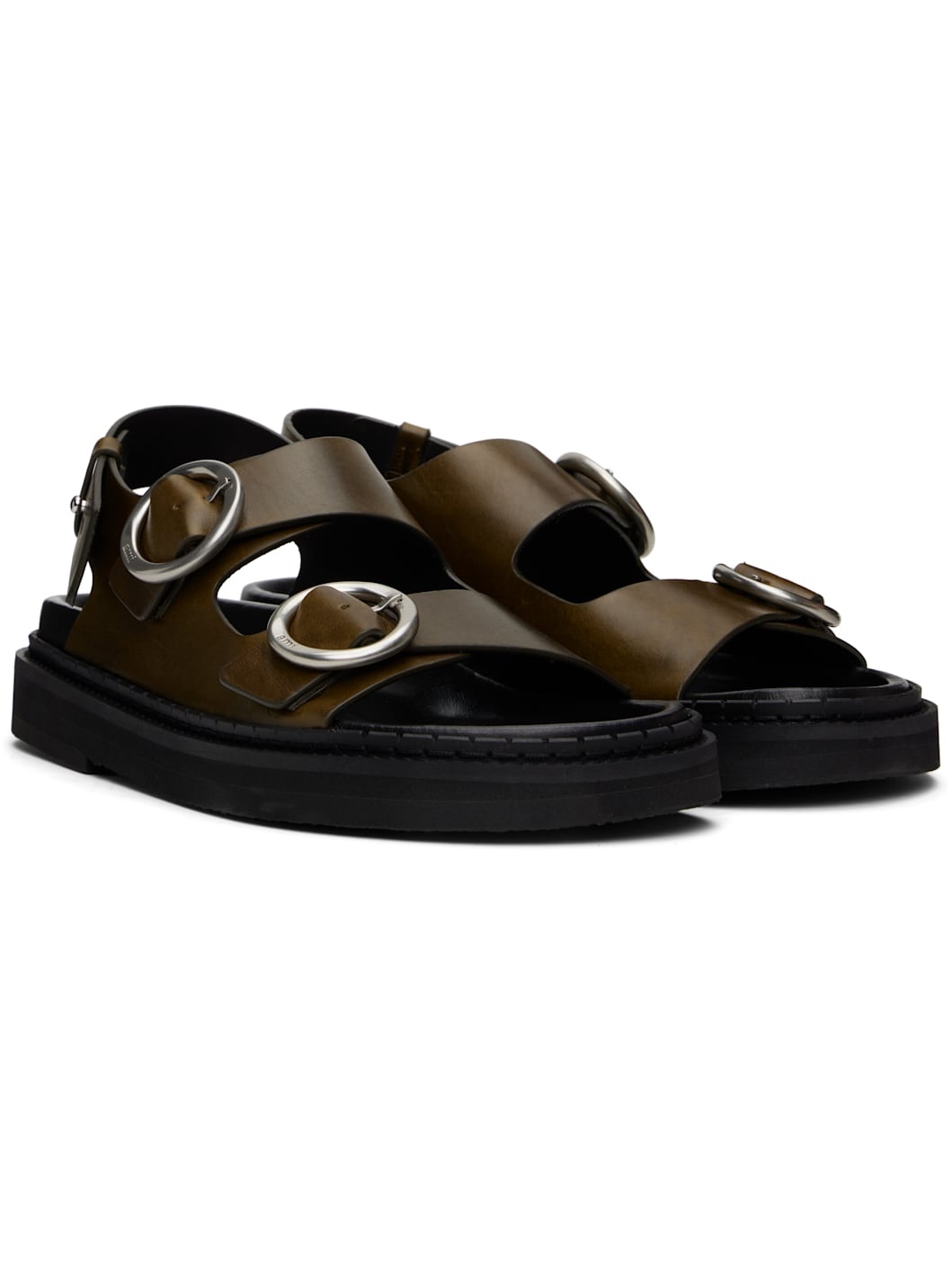 Khaki Fussbet Midi Sandals - 4